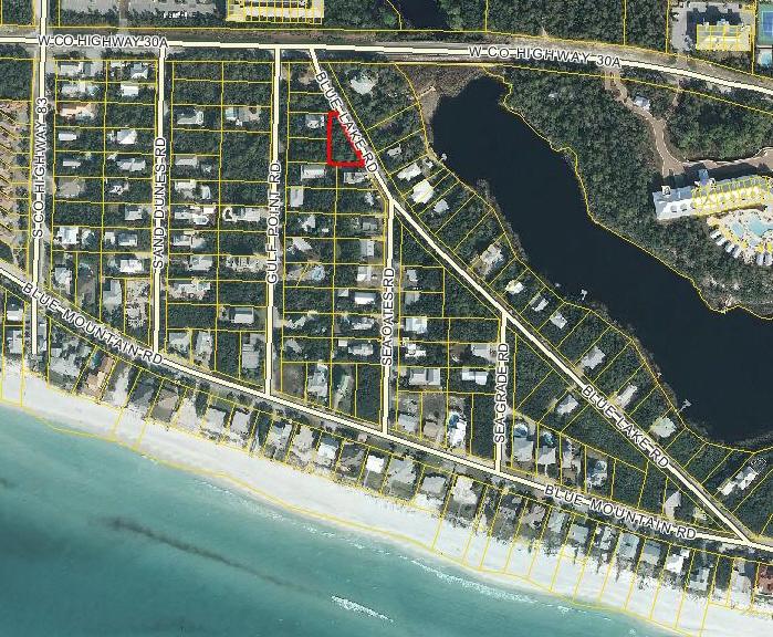 Large homesite on Blue Lake Rd. in the desirable beachfront community of Blue Mountain Beach! This lovely lot has lake access and is a short walk to multiple beach accesses and to the most beautiful beaches on 30-A. The Blue Mountain Beach subdivision has no build-out or home style requirements and no association fees. Beautiful lot in a beautiful location!!! Owner will consider reasonable offers...