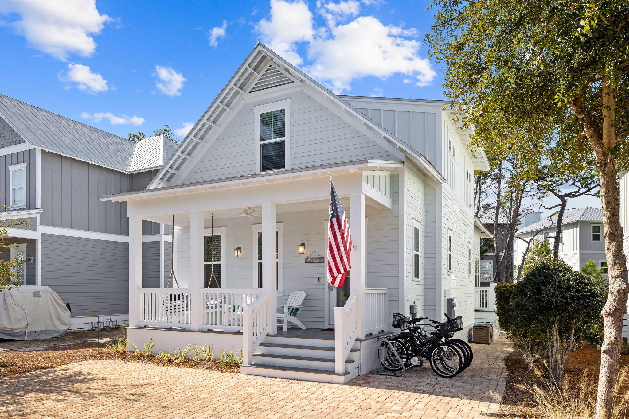 This fully furnished and turn key home is located within the community of Highland Parks.   This stunning open-concept home was professionally designed and decorated with upgrades throughout!    The main Floor master bedroom offers an ensuite and walk in closet.   There are two additional bedrooms upstairs with a jack and jill bathroom and a separate bunk bed nook in the hall.    This home has been on the rental program and is a rental machine. 
 Highland Parks is a highly sought after community with resort style pool (soon to be heated), hot tub, fire pit, outdoor kitchen, and 4 story tower to view the sunset.   Don't miss the beauty - it will not last long!