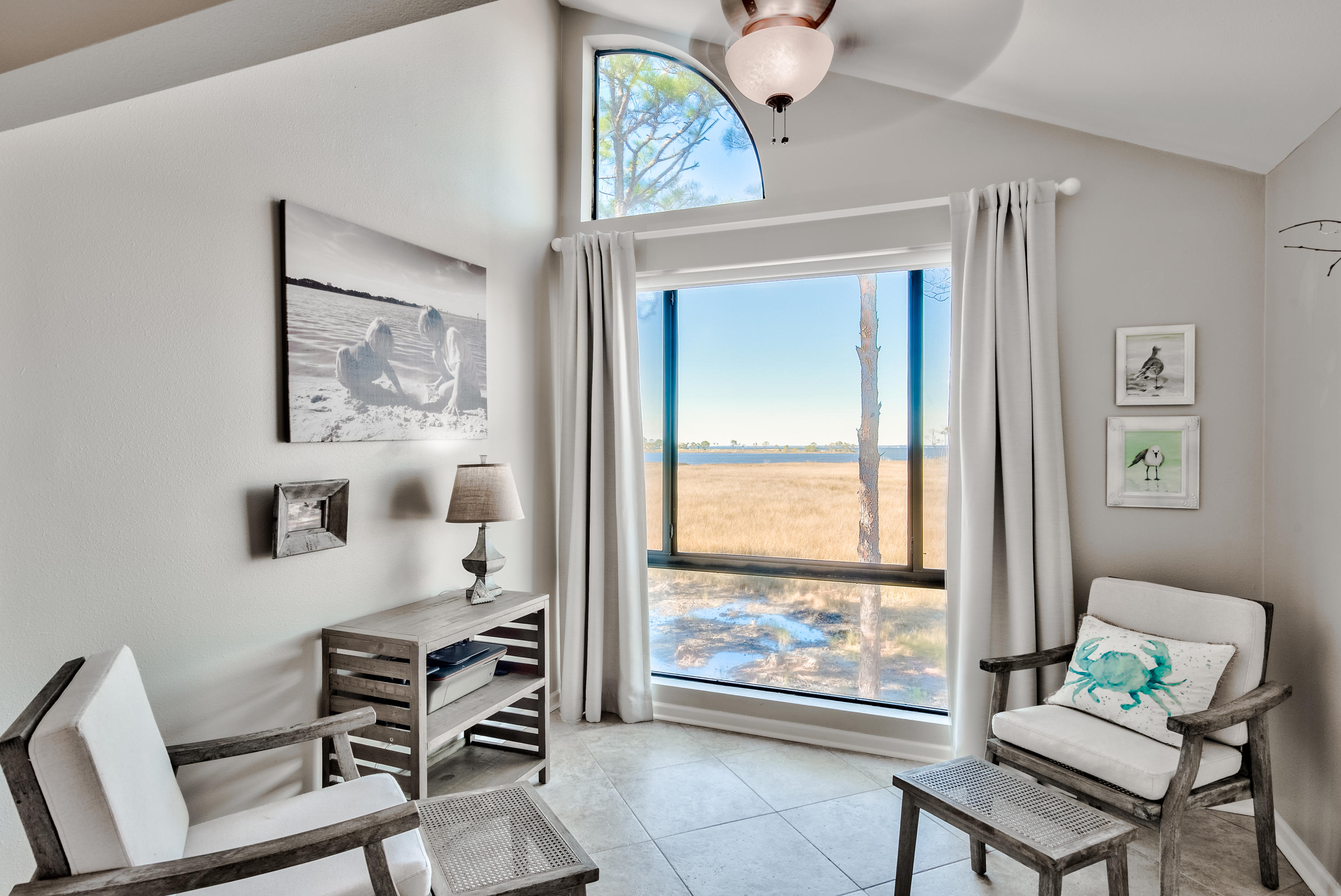 2021 Monthly assessments are $600 Monthly to Heron Walk Condo Assn and $383.93 Quarterly to the Sandestin Owners Association (SOA).  This condo has one of the best views within the Sandestin resort, overlooking infamous sunsets of Choctawhatchee Bay, Baytowne Marina and the fishing pier! Soaring, vaulted ceilings allow significant natural light throughout. Perfectly located near the main gate and steps away from the brand new (2019) aquatic center. This piece of paradise is being offered completely furnished and rental ready.  This unit has a recently renovated bathroom, gorgeous views and has been maintained meticulously. This is an upstairs unit and features three bedrooms, three bathrooms and is being sold fully furnished. The town home comes with a storage closet in front of the uni