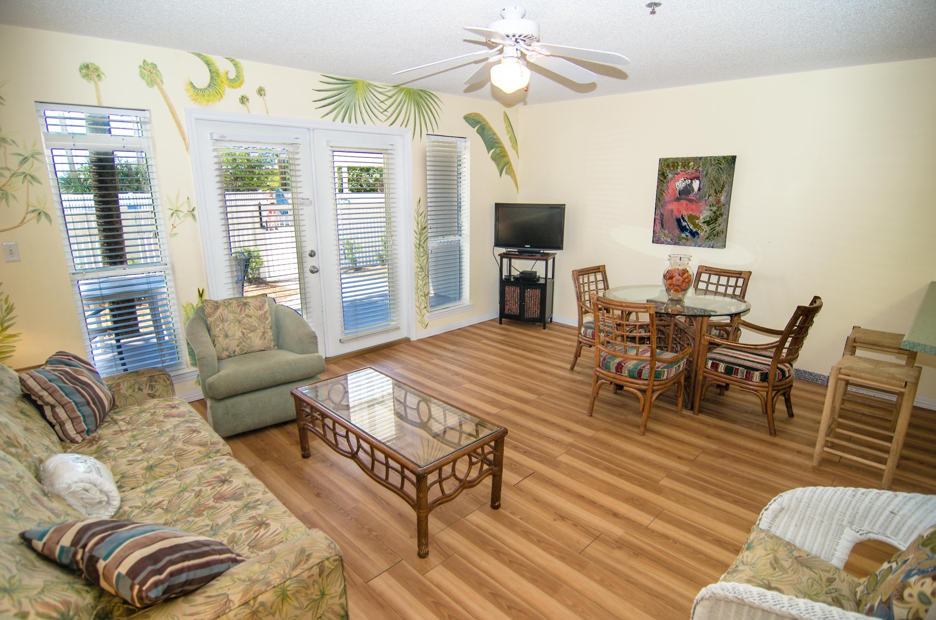 A jewel in sought-after Gulf Place Caribbean on Highway 30-A! Quaint 1 bedroom with bunks that affords to sleep 6 people is the perfect beach getaway. This charming condo has been beautifully maintained and updated with a decorating scheme that has fun at the beach in mind! Sit back on your balcony and soak in the sun and enjoy the Gulf breezes with the Gulf of Mexico located right across the street. This condo conveys with a seasoned rental history - Enjoy the many amenities of Gulf Place including: 3 pools, hot tubs, deeded beach access and tennis courts, while being just steps to the Gulf Place shops, artists' colony, restaurants and outdoor festivals the area is famous for!