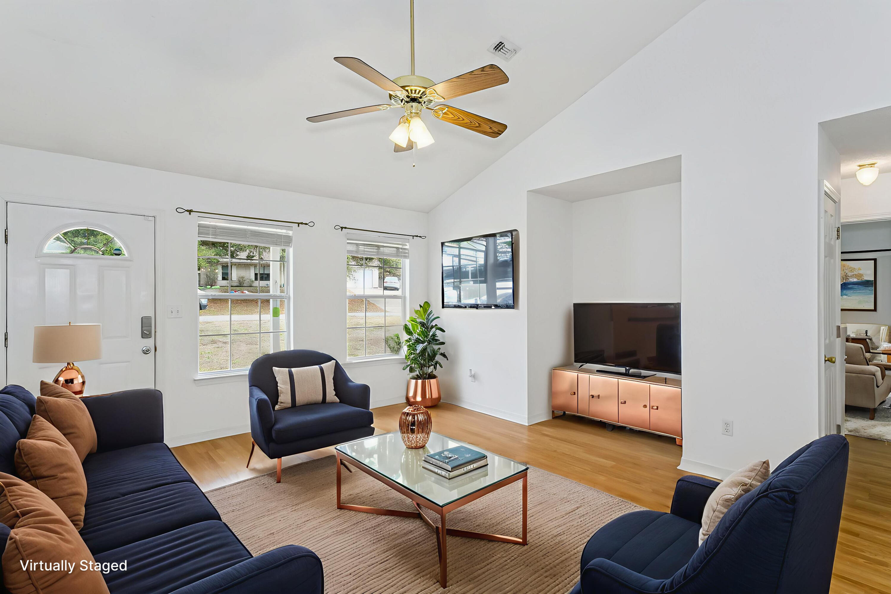 Welcome to this well-maintained 3-bed, 2-bath home with 1,276 sq ft in a quiet neighborhood, with easy access to military bases and beaches! 

Featuring a desirable open floor plan and a split-bedroom layout, this home provides functionality and privacy.

The kitchen is equipped with granite countertops and flows seamlessly into the main living area—perfect for everyday living and entertaining. An indoor laundry room leads into the double attached garage.

Recent updates include fresh interior paint and a professionally pressure-washed exterior, giving the home a clean, move-in-ready feel. 

Enjoy outdoor living in the fenced backyard, with a playset, trampoline AND storage building which contains a surprise! HINT--HOT TUB! Great for relaxing in all weather. 

Priced to move!