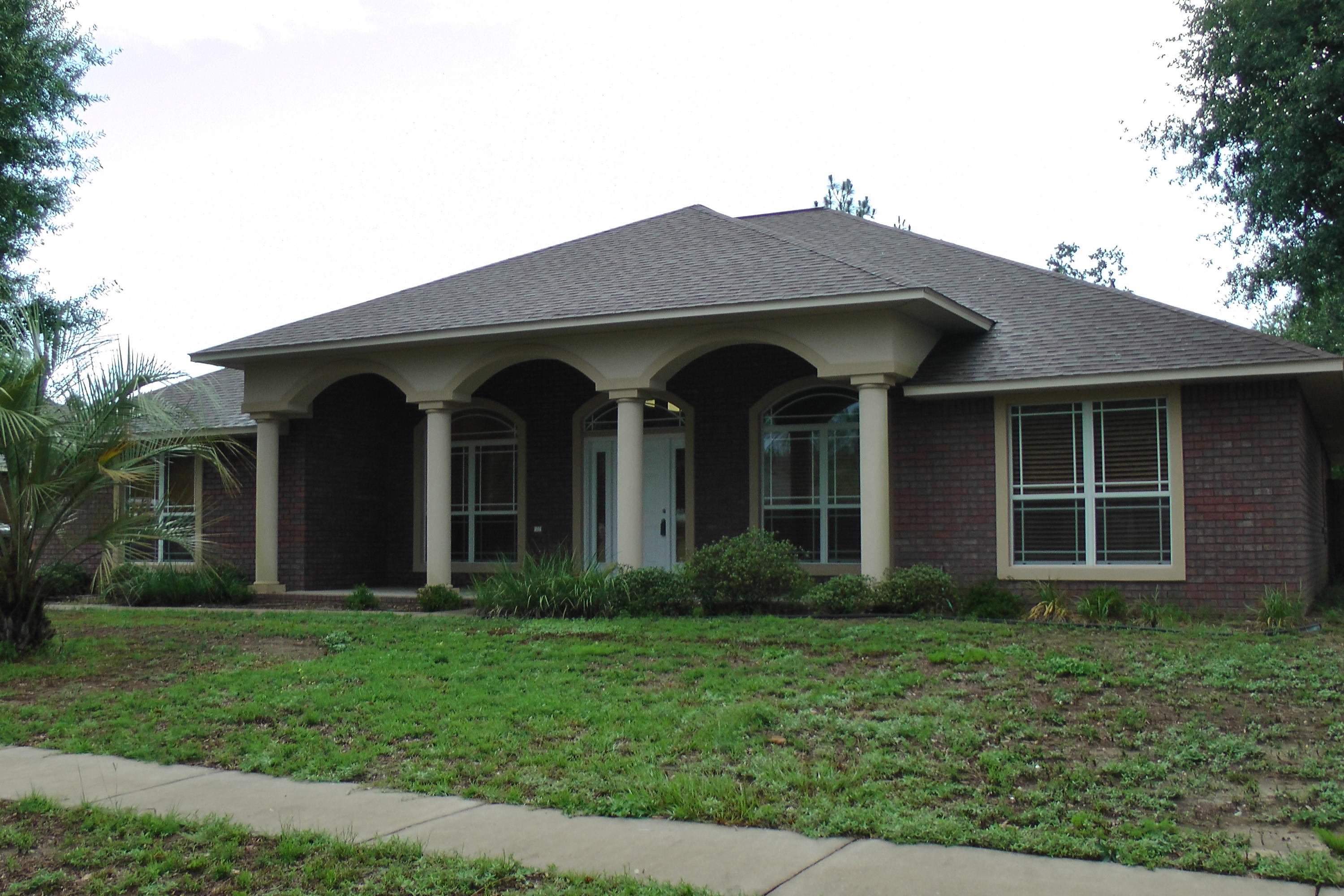 From the moment you step into this lovely home you have the feeling of spaciousness - because it IS! Raised ceilings in main rooms, interesting trey ceiling in M BR, rounded corners, spanish lace finish on walls and ceilings. A great floor plan providing privacy in the bedrooms to family or guests with full baths adjacent. Lots of closet and storage; Fully Equipped Kitchen with loads of cabinets, pantry, solid surface counter tops, plenty of room for company in the kitchen! Ceiling Fans in almost every room, Electric Fireplace, Wonderful Sun-room with wide windows and french doors to enjoy the shady back yard fully privacy fenced. Nice neighborhood with sidewalks, underground utilities, 1/2 acre lots. This home is in VERY good condition, ready for a large family!