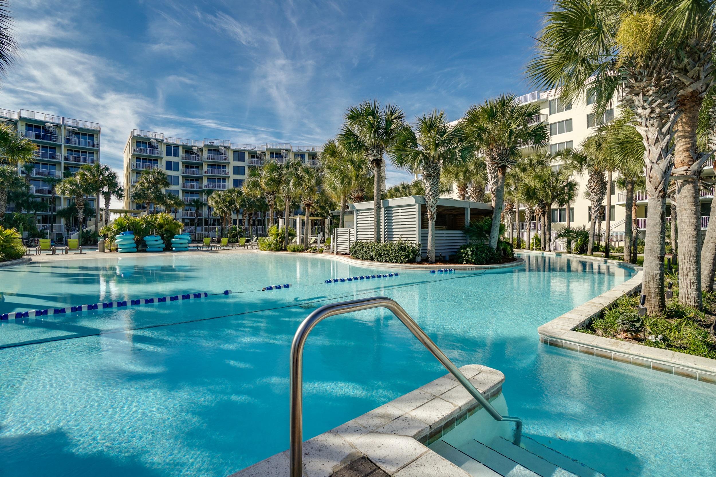 Take in the serene views of the Bay from your private balcony. Enjoy the lazy river pool or take a short stroll to the beach. Plenty of fun for the whole family or take advantage of the busy summer rental season. $$$$25,629 in rental bookings already for 2020. SNOWBIRD IN PLACE PLEASE GIVE ADVANCED NOTICE and we can get you in. Furnished ( except for a lamp and a picture) and move in ready. Destin West is a premier destination with many great amenities including several pools (some seasonally heated) fitness center, and grills for cooking out. Boat slips are available for purchase at an additional cost. Lots of great attractions close by. Buyer to verify all information. Buyer to honor rentals on the books at closing. Contents of the owners closet not included in the sale.