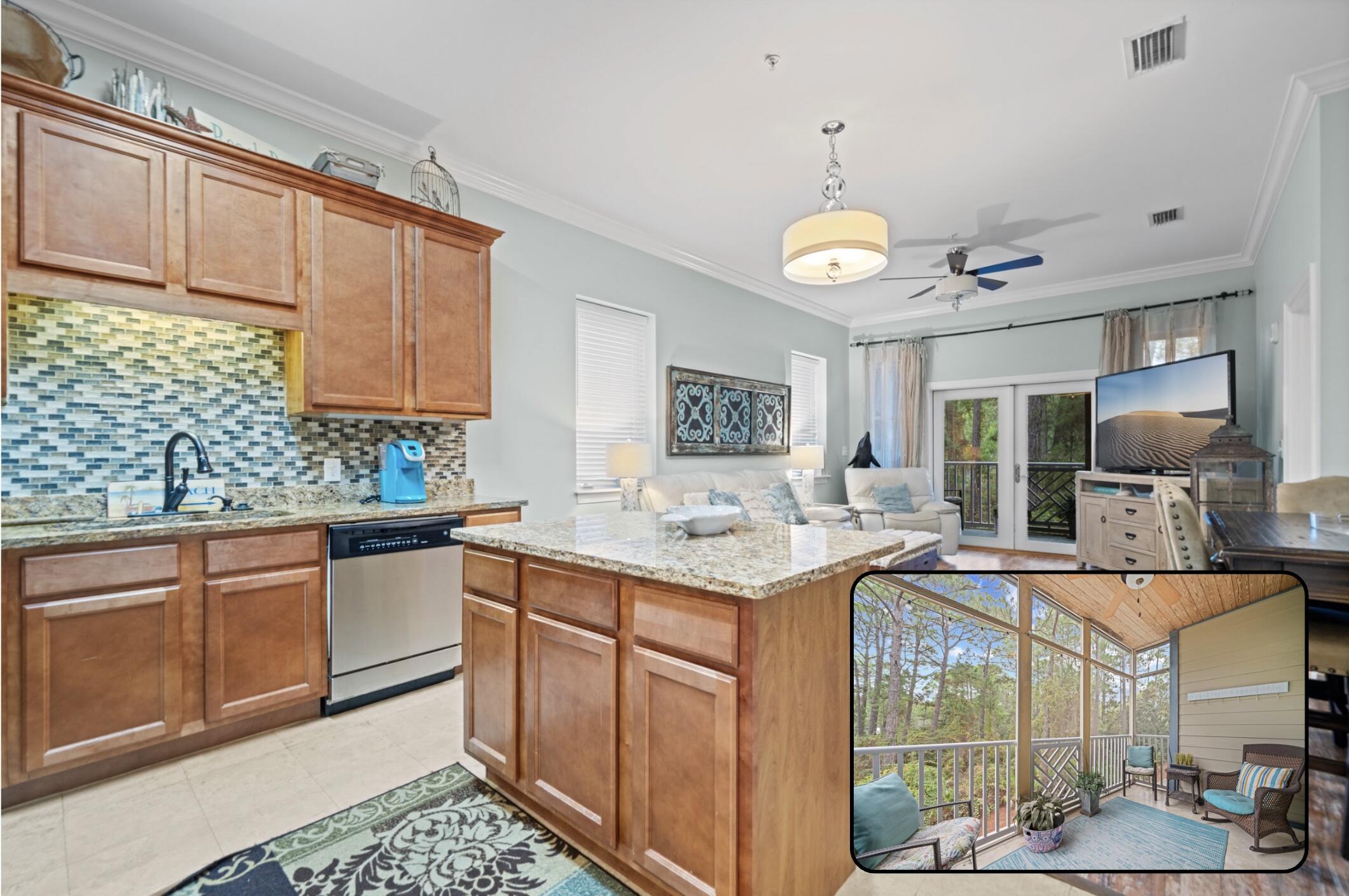 Welcome to your serene coastal retreat at Seagrove Highlands, a gated low-rise community perfectly tucked in the heart of Seagrove Beach, just two blocks from the sugar-white sands of the Gulf. This beautifully appointed 3-bedroom, 2-bath condo offers the ultimate blend of comfort, style, and convenience. Being offered fully furnished and turnkey, it's ready for you to enjoy immediately, whether this is your dream vacation getaway, full-time residence, or short-term rental investment. This specific unit has high owner usage but comparable units generate approximately $40-45K annually.

Located on the second floor, the unit showcases a peaceful wooded view from the expansive screened-in balcony, ideal for morning coffee or unwinding with an evening breeze  beneath the tongue-and-groove pine ceiling.  Inside, you'll find high ceilings with crown molding, a bright, open floor plan, and tasteful coastal décor throughout. 

The kitchen features maple cabinetry, granite countertops, and stainless-steel appliances, including a refrigerator with icemaker. The spacious master suite includes a large closet and a luxurious bath with dual vanities, a soaking tub, and a separate shower. Built-in bunks in the guest room increase sleeping and rental capacity.  Having a stacked washer and dryer in the unit adds everyday convenience, especially for families or guests staying for extended visits.

Seagrove Highlands offers a peaceful retreat surrounded by nature while being close to everything 30A has to offer. Community amenities include a resort-style pool, grilling and picnic areas, and a private dock on the lake, perfect for fishing or watching the sunset. Owners also enjoy ample parking, on-site management, and easy elevator access. 

With a five-minute walk to the Beachwood Villas Beach Access and proximity to Seaside, WaterColor, and Grayton Beach, you'll have endless options for dining, shopping, and entertainment right at your fingertips.

Whether you're seeking a stress-free second home or a high-performing investment property, Unit 2205 at Seagrove Highlands delivers coastal living at its finest, fully furnished, beautifully maintained, and steps from the Gulf. Life truly is better at the beach.