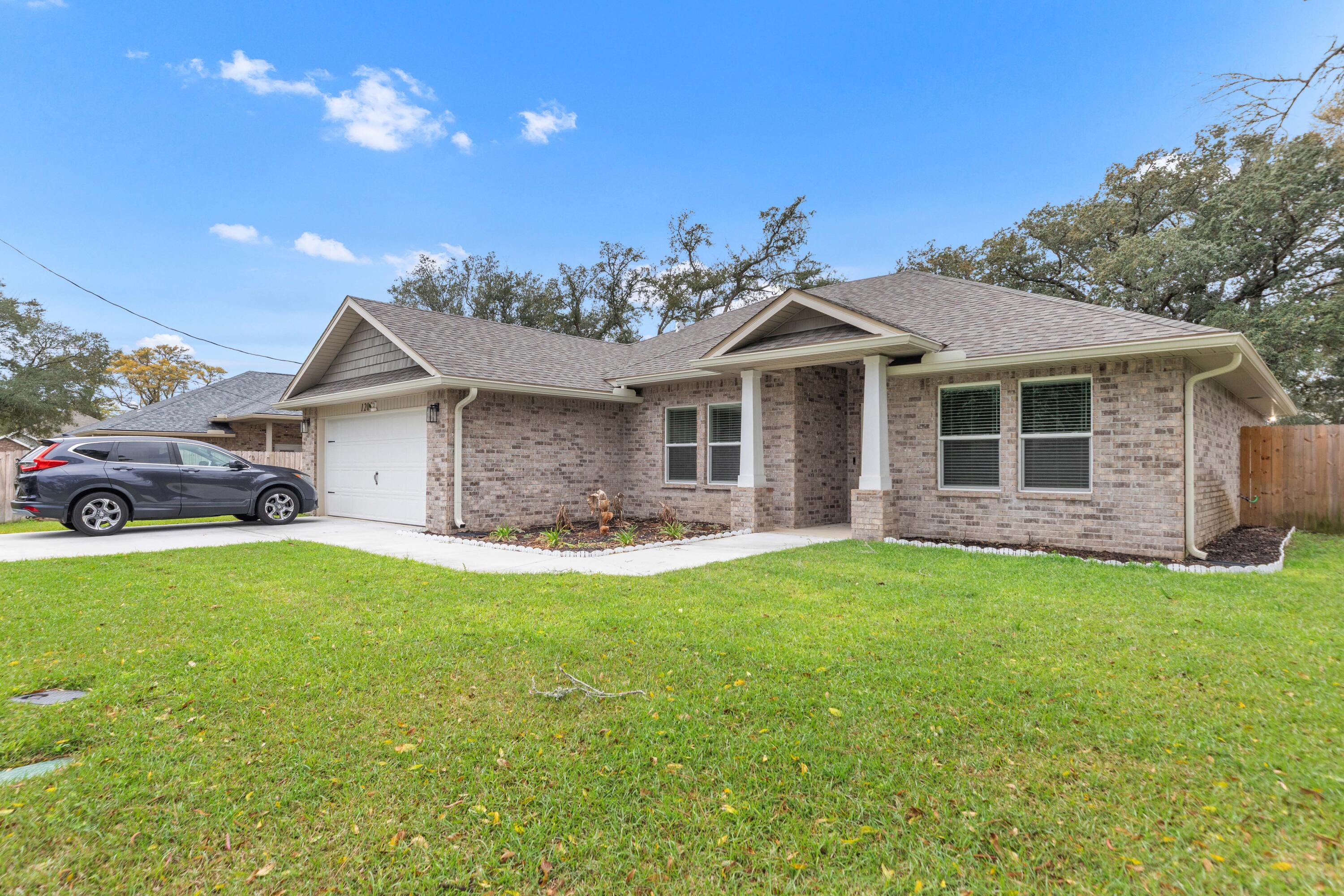 Welcome to this like-new, beautifully maintained home built in 2024, offering modern comfort and style in a spacious setting. This fully furnished, all-brick cottage-style home sits on a generous lot with no HOA. Inside, you'll find a bright and inviting interior featuring quartz countertops, crisp white cabinetry, and a stylish gray island bar perfect for entertaining or everyday living. The home is thoughtfully designed with no carpet throughout, making for easy maintenance and a clean, contemporary feel. Enjoy the outdoors in the fully fenced backyard and covered porch.  The property also includes a 2-car garage along with ample driveway parking for cars/boat. All photos are recent and reflect the home's current condition. 
Furniture is like new and can convey at no additional cost.