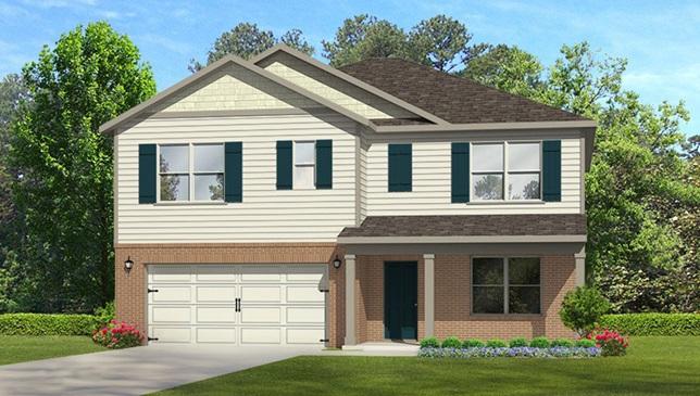 The Hayden is a 5 bedroom, 3 full bath 2 story home with a large loft area for the children's play area or a second living room. Open concept floor plan with kitchen having a large island with granite, stainless steel appliances, pantry and kitchen dining area. One bedroom downstairs with a bathroom for guest or the mother-in-law suite. Large master suite upstairs with bath to include garden tub, separate shower, double vanity sinks and large walk in closet. Home has front covered porch.