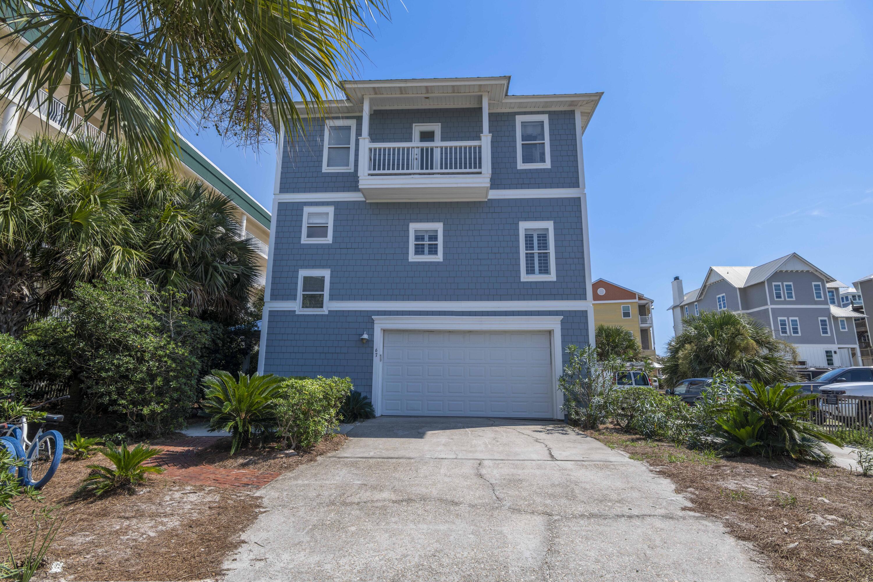 Incredible opportunity to own a piece of paradise just one tier back from the beautiful Gulf of Mexico! Amazing value for this close to the Gulf in Seagrove. This 5-bedroom, 5.5-bath home enjoys views of the Gulf & a private pool while offering easy access to the beach with public access just east on Beachfront Trail. The ground floor features 2 guest bedrooms each featuring two double beds, ensuite bathrooms and additional sitting areas. Both bathrooms and one of the bedrooms has brand new laminate flooring and there it tile throughout the rest of ground floor. There is a full size laundry room & direct access to the private pool area - perfect place to unwind or catch some sun! The second level encompasses a grand living area, kitchen & dining area and fantastic balcony with Gulf views. The kitchen offers plenty of storage, stainless steel appliances, granite countertops and a large breakfast bar, ideal for casual dining. There is a formal dining area with Gulf views and a great outdoor dining table on the balcony for summer meals outside to the sound of the waves. The open floor plan on this level is ideal and there is nice wood flooring and both the 2nd and third level. The third floor features the Gulf view master suite with a king bed, plantation shutters, large ensuite bathroom and Jacuzzi tub and separate tiled shower and direct access to the private balcony. Enjoy your morning coffee right from your bed to the balcony and take in those views. There are two additional bedrooms on this floor - one being used as a bunk room and each with ensuite baths. There is a 2-car garage and additional driveway parking. Brand new roof and A/C 2022.  This home is a great rental investment with established income or can be a perfect full time residence. 

Located in Seagrove Beach, this amazing investment is ideally nestled between Seaside and Alys Beach. Bike, walk, or take a golf cart over to The HUB or the upscale shops and restaurants of Seaside. Get back to nature and launch your kayak or paddle board directly into the Gulf from practically your back yard or just down the street at Eastern Lake boat launch and park. Coastal dune lakes are a rare ecosystem and definitely worth exploring. Old Florida Fish House, Beachy Bean Coffee, Coastside Wine & Beer shop, and Buddy's Seafood are a few things right within your reach! This is a good value for such a special location.