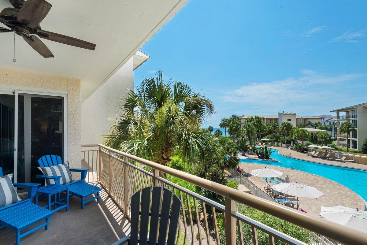 Welcome to High Pointe, a gated community on the South Side of Scenic 30A located between Rosemary and Alys Beach. This tastefully, updated and renovated, three-bedroom, three-bathroom condo is for sale and being sold furnished. Enjoy convenient access to the lagoon pool, hot tub, and private beach from this condo. The kitchen has granite countertops, stainless appliances and custom cabinets. The open living, dining and kitchen are ideal for entertaining and family get togethers. The master bedroom has beautiful views of the lagoon pool and  also has access to the balcony area with Gulf Views. The master bathroom has a tile shower and dual vanities. A second guest bedroom has a private balcony and king bed. The final bedroom has queen beds and a bathroom with a shower/tub combo. High Pointe has tennis courts, a lagoon pool, hot tub, shuffleboard, beach access, playground, and Crabby Steve's, a water-front restaurant and bar!