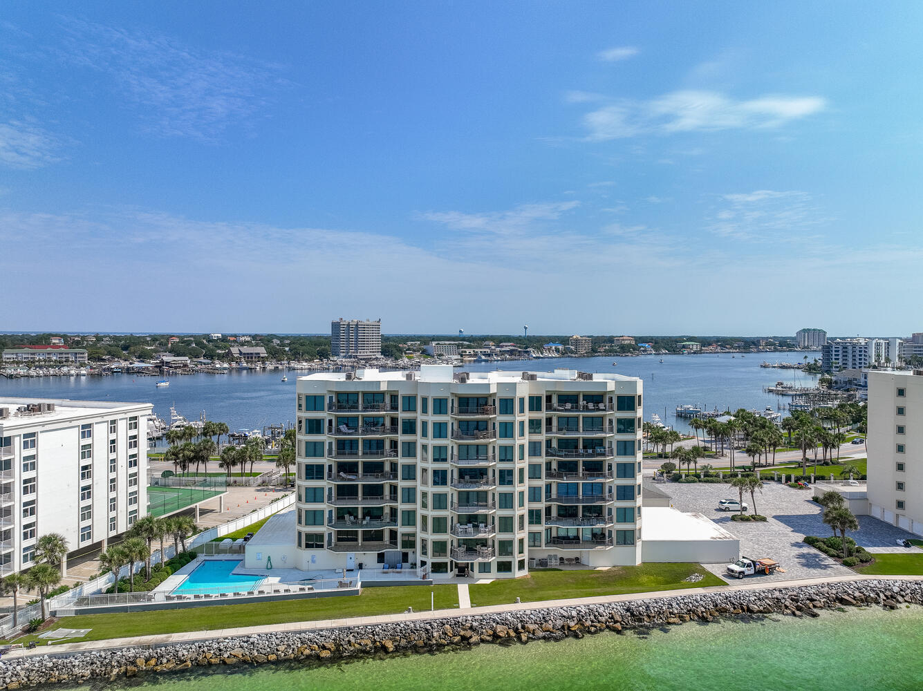 Nestled along the picturesque shores of Destin, this magnificent 4 bedroom, 3 bathroom waterfront condo offers the epitome of coastal luxury living. 

With unparalleled water views, pristine sandy beaches at your doorstep, and a myriad of upscale amenities, this property presents an exclusive opportunity to experience the ultimate beachfront lifestyle.

Prime Location: Situated in the heart of Destin, this condo enjoys a coveted waterfront location, providing direct access to the emerald waters of the Gulf of Mexico. Endless days of sun, sand, and surf await just steps from your front door.

Unit conveys with a deeded garage space and storage unit. Spacious Interiors: Boasting four generous bedrooms and three well-appointed bathrooms, this condo offers an expansive and comfortable living space. The open floor plan seamlessly connects the living, dining, and kitchen areas, creating an inviting atmosphere for entertaining or relaxing with family and friends.

Waterfront Views: Enjoy breathtaking panoramic views of the Gulf of Mexico and Destin's iconic white sandy beaches from the large private balcony. Witness stunning sunsets and watch the dolphins play from the comfort of your own home.

Gourmet Kitchen: The chef's kitchen is a culinary masterpiece, featuring granite countertops, high-end stainless steel appliances, and ample storage space. It's perfect for preparing gourmet meals or casual beachside snacks.

Master Suite Retreat: The spacious master suite offers a serene retreat with its private balcony access, walk-in closet, and a luxurious en-suite bathroom complete with a soaking tub and separate shower.

Amenities Galore: This condo complex provides residents with a host of amenities, including a beachfront pool, fitness center, sauna, and a community room. Enjoy the convenience of covered parking and a secure entry system for added peace of mind.

Waterfront Lifestyle: With direct access to the beach, you can spend your days swimming, sunbathing, or taking long walks along the shore. Water enthusiasts can indulge in a variety of activities, from boating and fishing to paddleboarding and snorkeling.

Proximity to Destin Attractions: Located near world-class golf courses, shopping centers, fine dining establishments, and vibrant nightlife, this condo offers the perfect balance of relaxation and entertainment.

There's More: Waterview Towers Yacht Club features a private marina. Included with this condo is a private garage and storage unit G-11, which is the first garage space at the foyer entrance.

Don't miss this rare opportunity to own a piece of paradise in Destin. Experience the ultimate waterfront lifestyle in this exquisite 4 bedroom, 3 bathroom condo. Schedule a private showing and make your coastal dreams a reality.