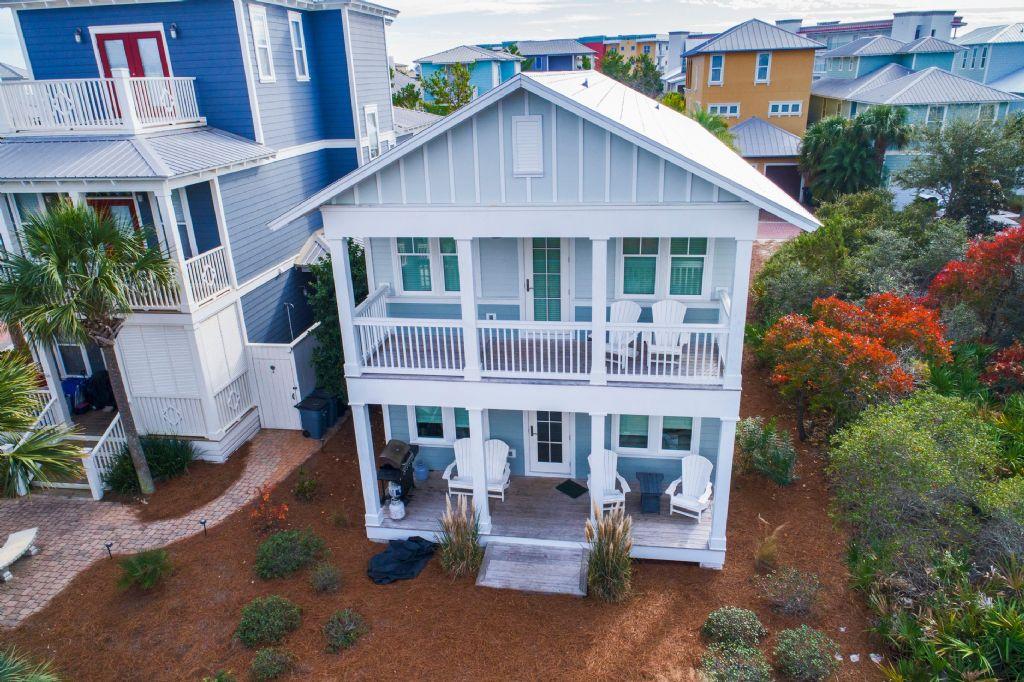 $78K+ RENTAL PROJECTION! Nestled in one of the most lush and coveted locations along 30-A, this turnkey beach house is what you've been waiting for! 5 bedrooms including two master suites, this home easily sleeps 14. Inviting, light-filled rooms welcome you, while the home's coastal chic ambiance suggests casually elegant living and entertaining in all seasons. Upgraded finishes are the order of the day here: 5'' pine hardwood floors with a lime wash finish, quartz and marble counters throughout, 9' ceilings, 8' cottage style doors, Moen plumbing fixtures, newly added outdoor enclosed shower, and decorator perfect interiors. The gourmet kitchen features stainless steel appliances, pantry and a beautiful glass tile backsplash. The main level offers a very open floor plan for living and dining, powder bath, full sized laundry room and a large master suite.  The second level has a large, open family room plus a master suite with private balcony and en-suite spa-like bathroom plus a large walk-in closet with additional locked closet space, a bunk bedroom that sleeps three plus 2 additional guest bedrooms with en-suite bathrooms.  This home also boasts a garage which is a rare find in a beach home!  Seacrest Beach is located within easy walking, biking or driving distance to Alys Beach, Rosemary Beach and all of the great restaurants and entertainment along 30A.  You and your guests will enjoy the 12,000sf pool that is the jewel of the neighborhood.  The beach is quick to access via the season tram service for hop on, hop off beach service!  Enjoy the palm lined streets, guest parking, 1.3 miles of unmarked trails and South Walton's tallest sand dunes!  **NEWLY PAINTED interior as of 2/19 and freshly power washed exterior!**