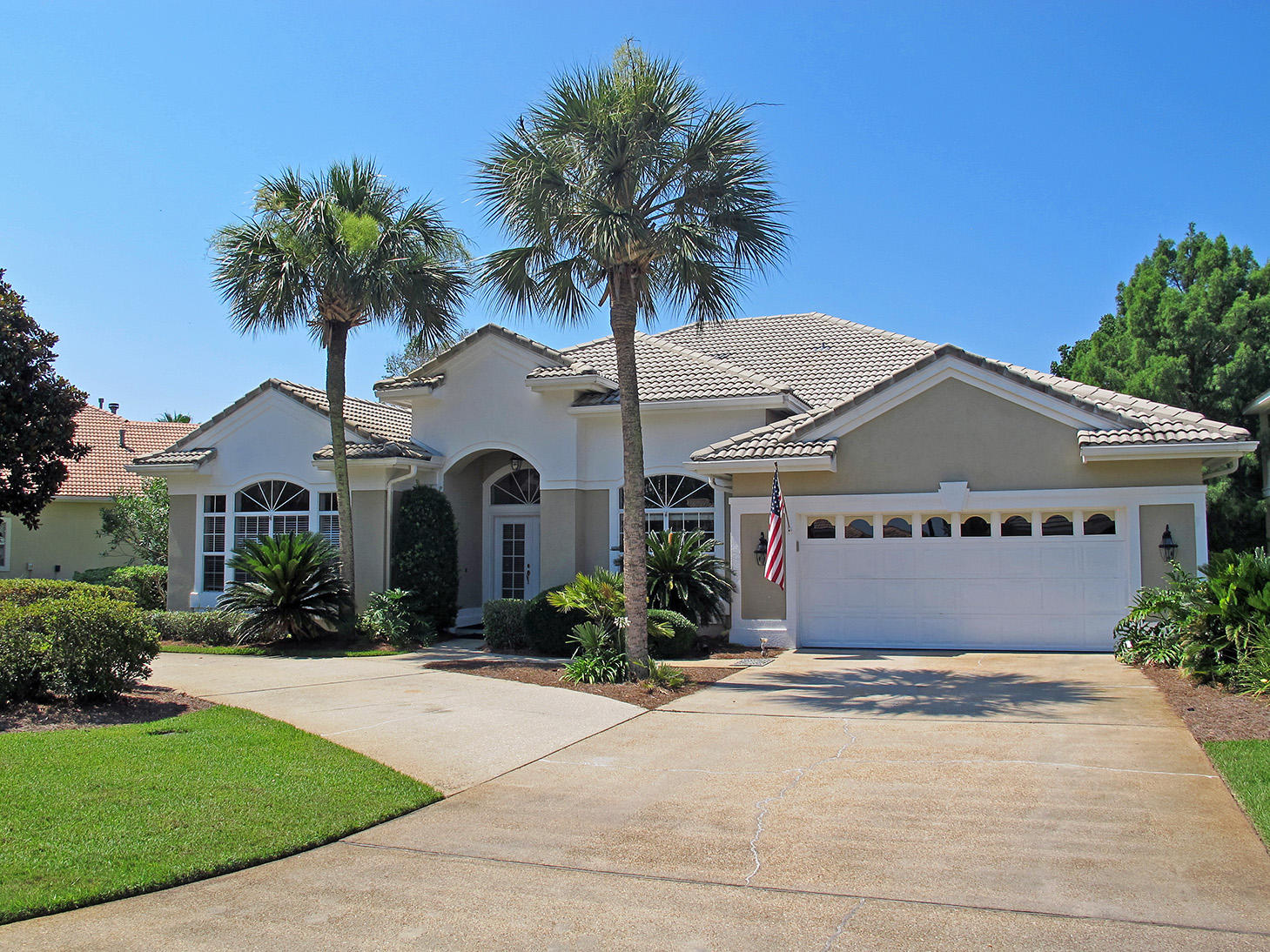 CALLING ALL GOLFERS! As soon as you walk into this lovely home, you will be captivated by the view out over the serene Spanish-style tiled patio to a full fairway view down Shalimar Pointe Golf Course. The home sits at the 4th tee in this beautiful gated golf community. A spacious floor plan features soaring Spanish lace ceilings, a huge living room and open dining room, a large and sunny kitchen, a custom office as well as an expansive covered and enclosed patio providing plenty of room for outdoor relaxation. Lots of large, brand new windows and newer sliding glass doors bring the outdoors in! The covered and enclosed patio is a perfect place to have your morning coffee listening to the relaxing sounds of the custom-built water fountain. (Continued) There is a stereo system wired throughout the home, broadcasting your favorite music both inside and out. As you look out towards the golf course, you'll enjoy the lovely pond which adds a water view.

The spacious kitchen provides tons of storage including an island with a breakfast bar, built-in china cabinet and many other drawers and cabinets with soft-close doors, as well as handy task lighting. The kitchen opens out to a breakfast nook and large family room featuring a gas fireplace and a beautiful arched window, the prettiest of many windows showcasing the lovely outdoor views. 

The master bedroom is a peaceful retreat, offering a sitting area inside three large picture windows, again looking down the fairway and bringing the outdoors in. Walk through the private hall to the well-appointed master bath with dual vanities, separate shower, huge walk-in closet and a special fan that heats or cools. Pamper yourself with a whirlpool bath!

One bedroom has been converted to a wonderful office with built-in desk, shelving and cabinets, perfect for conducting your personal business. Two additional bedrooms feature plantation-shuttered windows. These two share a bath, and there is also a third full bath, both with cultured marble counters. The large laundry/utility room has an abundance of storage and a second refrigerator that conveys. The garage floor has been newly refinished.

Have we mentioned the golf course yet? The Shalimar Pointe Golf Club is privately owned and managed by the residents of the subdivision. Membership fees are quite reasonable, and the Club offers a military discount. A Bar & Grill is open daily for pre- or post-round meals, or just lunch with friends. There is also a tennis club for racquet aficionados.

A sketch of the floor plan is available. As noted previously, windows are brand new, and the sliding glass doors are newer. Water heater is newer as well. Sellers obtained home, roof and stucco inspections, and have made recommended repairs. 

All showings will accompanied by the listing agent, pre-qualified buyers only. Buyers must verify all details of importance to them. Call today for your showing of this unforgettable home!