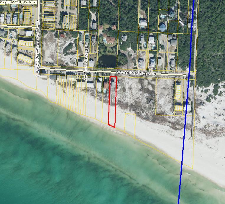 Gulf front house under $2.5 Inlet Beach. This property is situated on the eastern most street at Inlet Beach and near the Coastal Lake Powell outflow and Camp Helen Park. Walton Magnolia Lane is a dead end street with low-traffic. It is easily accessible to an abundance of recreational amenities; shopping, restaurants and major grocery chains and popular venues. Rosemary Beach, 30 Avenue, Alys and Seacrest Beach are within walking and biking distance.The house is on a short term rental program with Garrett Realty. Please call for availability. Please notify listing agent of showings. Room sizes are pending. Site size may vary from actual survey. The home is being sold mostly furnished. The owner has some personal items that don't convey.The lot dimension and acreage total are taken from the Walton County Property Appraiser records and indicate the lot to be 54x215.  The dimensions to the mean high water line are approximately 400 ft. A survey was not provided by the seller.