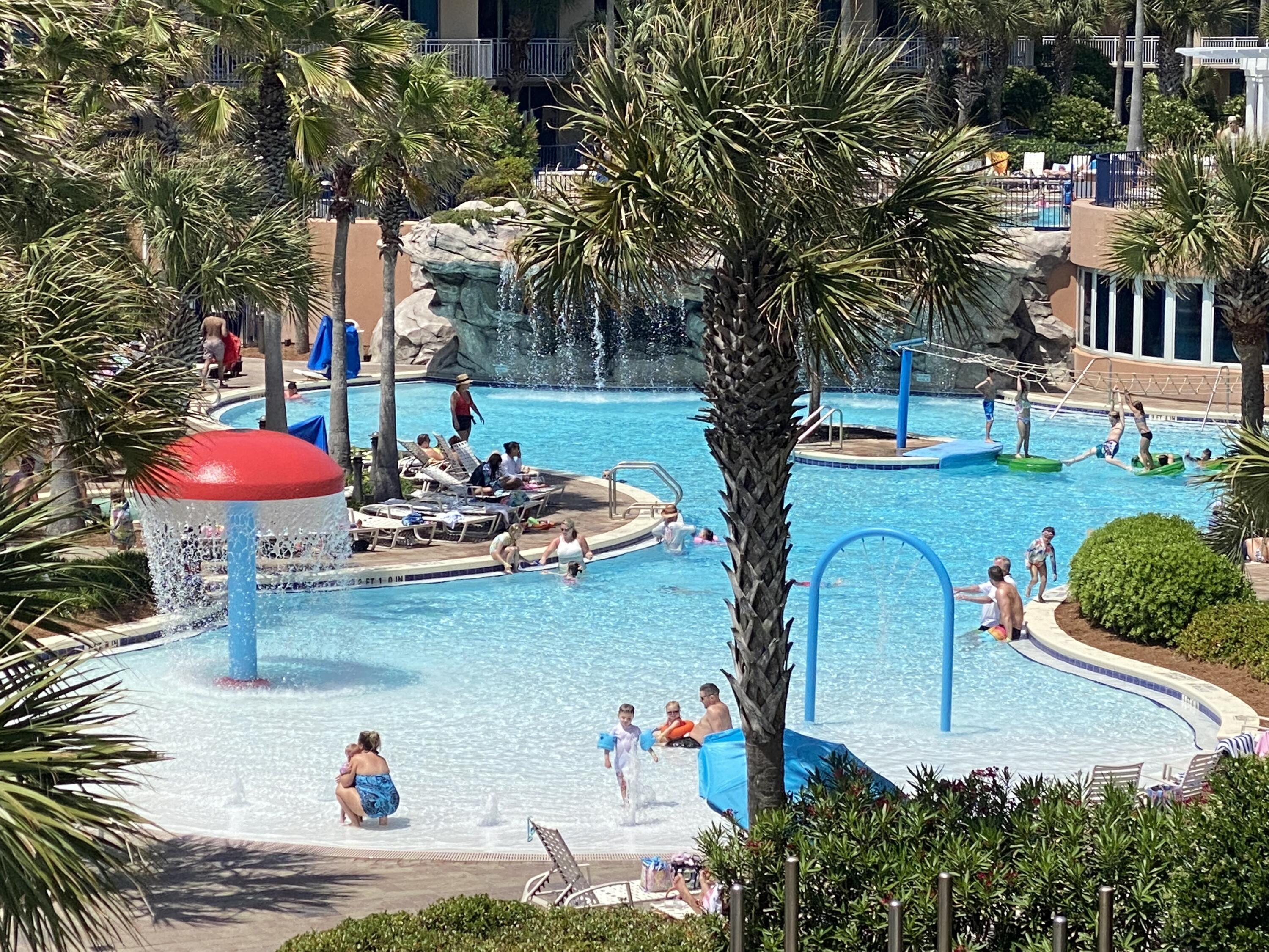 OFF MKT SALE. Closest 2br to Gulf; Highly desired Prime and Best location. Easy access to pools, beach, and parking.  #1 popular FUN Family Beachfront Resort! Sprawling 1,292sf plan- 2br/2.5ba +bunks. Waterscape is 1 of THE BEST of the Emerald Coast condos! Hall bunk alcove with door. Sleeps 8 comfortably.  Owner storage. WOW style amenities: 490' beach, LazyRiver, 2 hot tubs, TikiHut, 0-edge pool, 10' waterfall, heated pool, kiddie playpark, fitness ctr, 10 grills, covered parking, 24hr security. Great curb appeal. Strong HOA. Across from restaurants, golf & more!