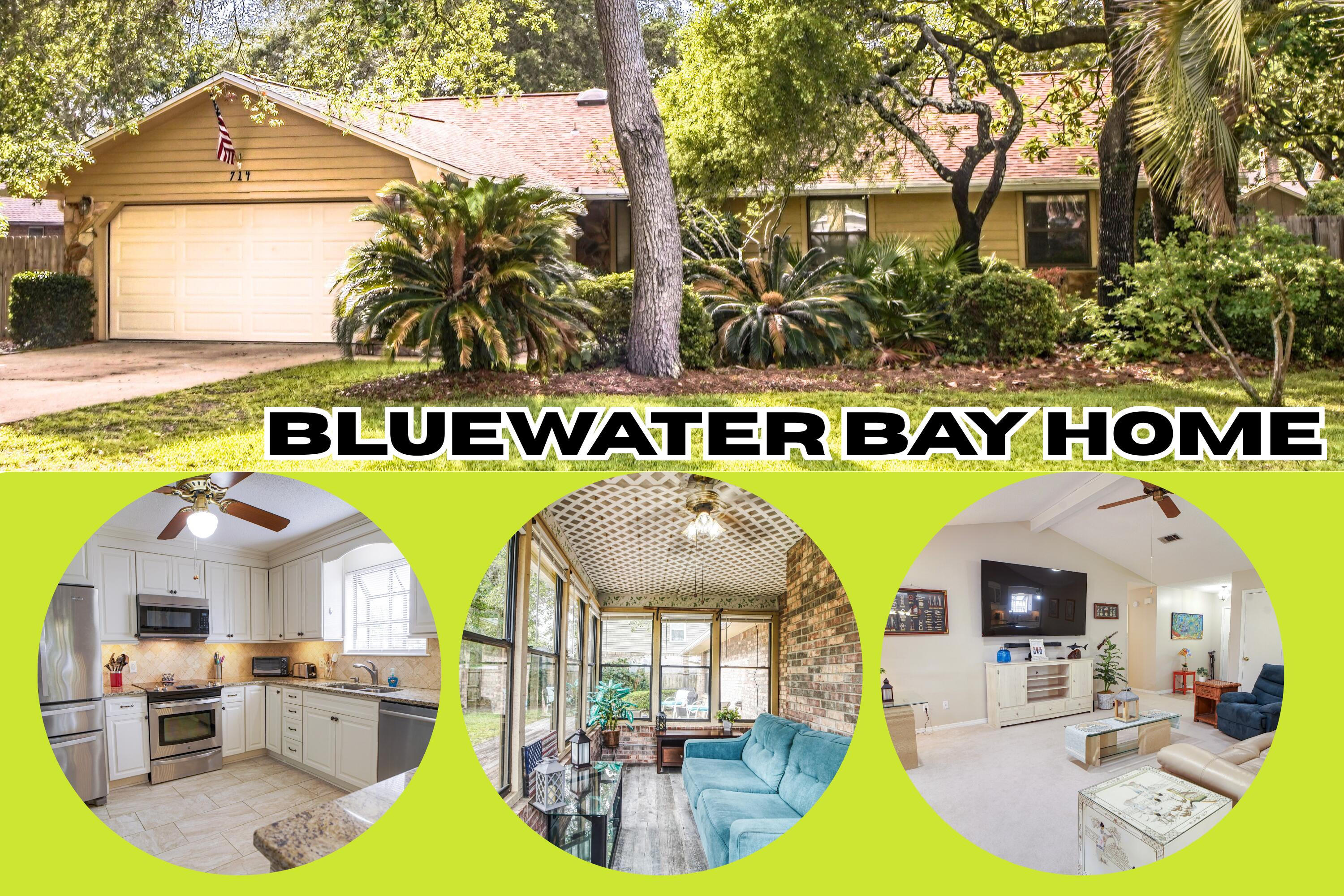 Updated Bluewater Bay home, NO HOA! This beautifully maintained 3-bedroom, 2-bath residence offers 1,724 square feet of inviting living space and is full of modern updates while retaining its classic charm. The home features a new roof (2019), HVAC system (2022), water heater (2024), and a condenser from 2008. Step into the renovated kitchen with soft-close cabinets, granite countertops, and stainless steel appliances—perfect for preparing meals and entertaining guests. The cozy living room includes a gas fireplace, and the sunroom provides a peaceful space to unwind, complete with windows that open to enjoy the breeze. Outside, the property boasts beautiful landscaping and a fully privacy-fenced backyard, ideal for relaxing, gardening, or letting pets roam freely. Perfect yard building to store all your landscaping needs. Located in the highly desirable Bluewater Bay community, this home is surrounded by an abundance of recreational amenities including golf, tennis, pickleball, swimming, and boating. Best of all, there's no HOA. Conveniently situated near three military bases and just a short drive to the white-sand beaches of Destin, this home also offers easy access to shopping and dining. Don't miss your chance to own a move-in-ready home in one of the area's most convenient and amenity-rich neighborhoods.