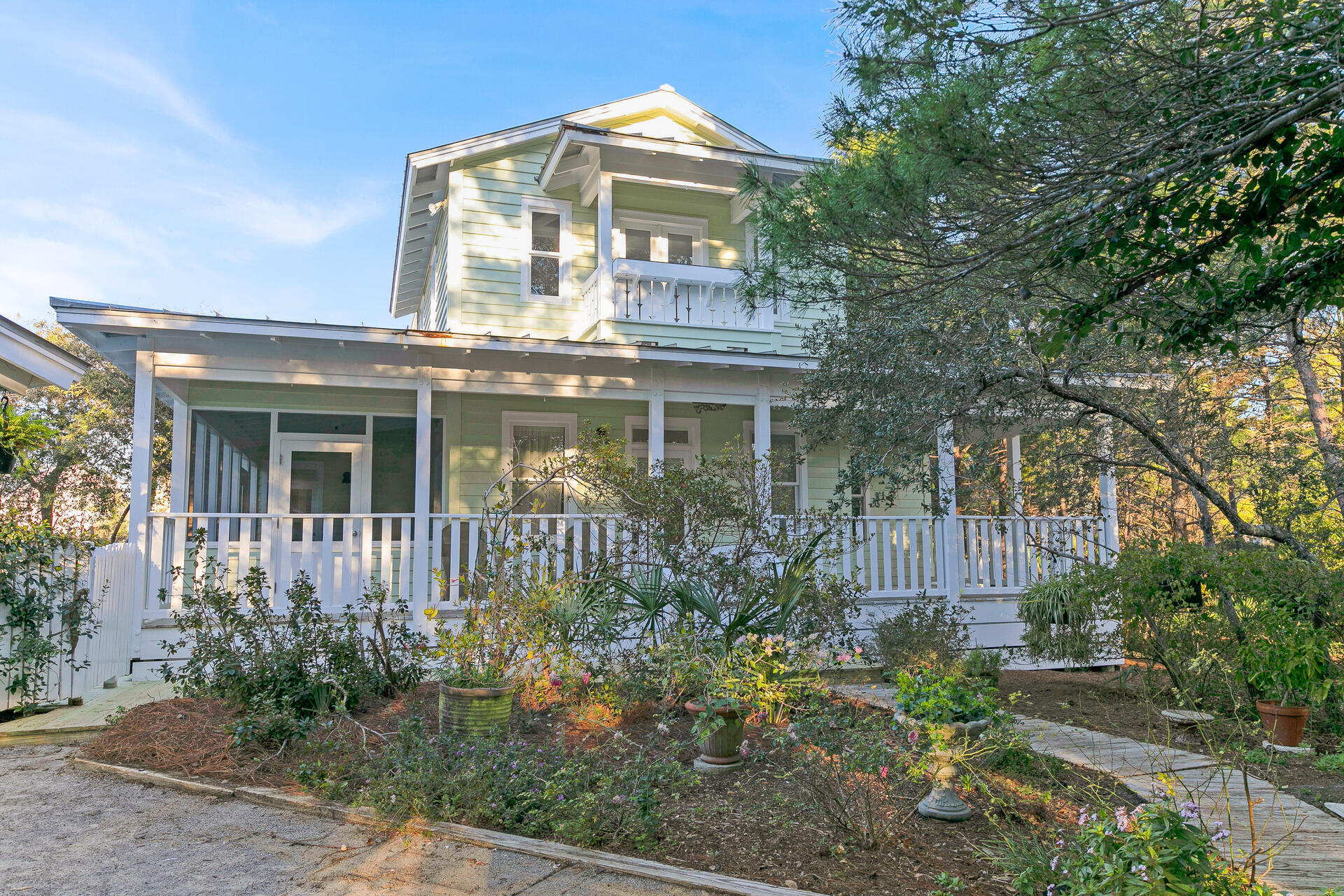 Embrace the feel of an Old Key West home with this Quintessential over 1900 square foot heated/cooled main ''Seaside'' cottage with over 1000 feet of porches and decks and a 330 square foot heated and cooled guest cottage.  This home has it all for a beach cottage life with its painted pine floors and eclectic finishes. You feel like you are rolling back in time! Has a garden cottage and garage as well. It sits on very large 1/2 acre private lot on culdesac and has plenty of room for a pool or expansion. This home is walking distance to the beach, shopping and restaurants and all the things 30A has to offer! Back ups accepted.