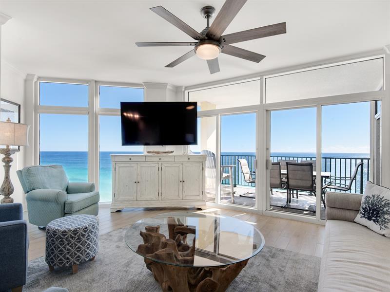 Welcome to 1018 Hwy 98 Unit 1720, where Coastal Elegance meets high-end luxury! This stunning property boasts a complete remodel, including Level 5 walls that have been smoothed and popcorn ceilings removed to create a clean, sleek look throughout the unit.

The new high-end ceramic plank tile in a light grayish white color perfectly complements the coastal theme and adds to the overall elegance of the space. The bathrooms have been fully updated, with the master featuring a walk-in shower that will make you feel like you're at a luxurious spa.

The kitchen has been completely redone with stunning quartz countertops featuring a waterfall side and all-new cabinetry that is both functional and stylish. Every room has custom mounted oversized TVs, including a brand new 70 inch Samsung smart TV in the living room, a 55 inch Samsung TV in the Master Bedroom, and 50 inch Samsung smart TVs in the other bedrooms.

All finishes throughout the property are of high-end residential grade, with custom shelving in the walk-in master closet and laundry room. The shiplap accent walls in every room and entryway add a touch of coastal charm that will transport you to a relaxing beach vacation.

After being renovated, The property generated an impressive $65,000 in rental income in only 4 months of 2022 and has rental projections of $130,000 for 2023. The brand new blackout drapes in the master bedroom ensure a restful night's sleep, while the new ceiling fans in every room help to keep you cool and comfortable.

Don't miss out on the opportunity to own this stunning property that is sure to impress. Schedule a showing today and experience the Coastal Elegance and high-end luxury.