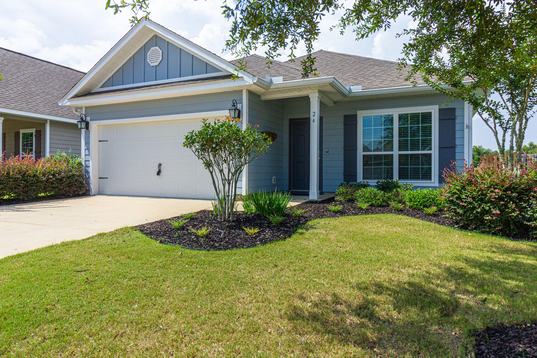 Welcome to 24 Mary Ellen Way—an elegant and thoughtfully designed home nestled in the highly sought-after Hammock Bay community. This 3-bedroom, 2-bathroom residence with a dedicated office or flex space offers comfort, functionality, and access to a lifestyle-rich neighborhood.

Step inside and be greeted by refined architectural details like sweeping archways, crown molding, 5' baseboards, two-panel doors, and faux wood blinds. The open-concept kitchen boasts granite countertops, a spacious island, stainless steel appliances, and flows seamlessly into the dining and living areas—perfect for entertaining or relaxing at home.

Behind charming French doors, the versatile office space offers the flexibility to work from home, create a reading nook, or convert into a guest room.  The private primary suite is a true retreat, complete with a tray ceiling and a luxurious en-suite bath featuring a double vanity, tile shower, and separate soaking tub.

Other highlights include a large indoor laundry room and a serene screened-in patio that opens to a bonus paver patioideal for morning coffee or evening gatherings. The backyard adjoins Central Park Commons, a lovely neighborhood green space with a pavilion, grill, picnic tables, and classic Southern rocking chairs.

Living in Hammock Bay means access to resort-style amenities including walking trails, community pools, a fitness center, general store, tennis courts, playgrounds, a waterfront park, and a dog parkdesigned to make every day feel like a getaway.

Call 850-729-0399
View rental requirements or apply at www.RentwithBSR.com

No smoking or vaping. Pets may be allowed with some restrictions and a $400 non-refundable pet fee.
FEES: $50 per adult 18+ application fee, Landlord Liability Policy (if proof of Renter's coverage is not provided) $15/mo, Pest Assurance pest control policy $20/mo.