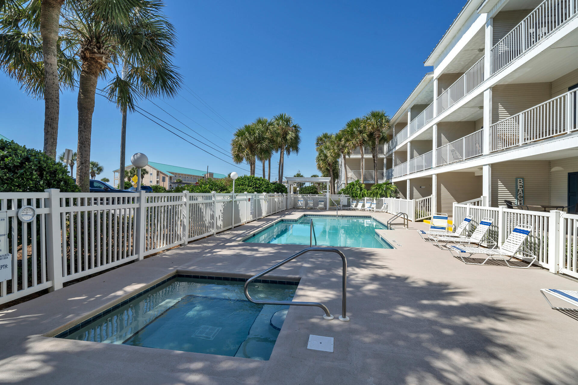 The fabulous beach lifestyle is all yours with this lovely condo. Stylish decor, granite counters ,  and tile floors throughout. Great flow and plenty of room for the whole family with the hall way bunks. You can also cash in $$$$ on vacation rentals.  Pool , hot tub, and beach access are some of the great amenities.  Located on the popular bike path with many fun restaurants and attractions in the area. Full size washer and dryer.