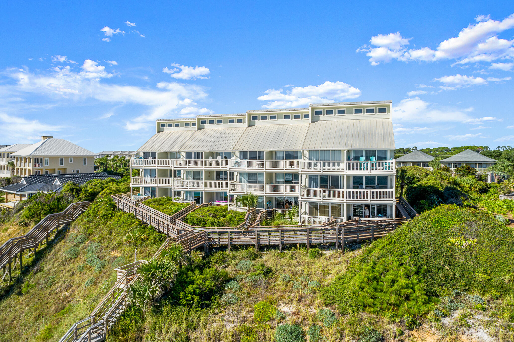 Shimmering views of the Gulf of Mexico from this beautifully positioned waterfront condominium building are what bring visitors back, year after year.  Unit 7 of Mistral Condos is a first floor one bedroom with hall bunks, which can accommodate family vacations and create wonderful memories.  Very convenient to many of the attractions of eastern 30A, this is the perfect opportunity to own in one of America's favorite destinations.