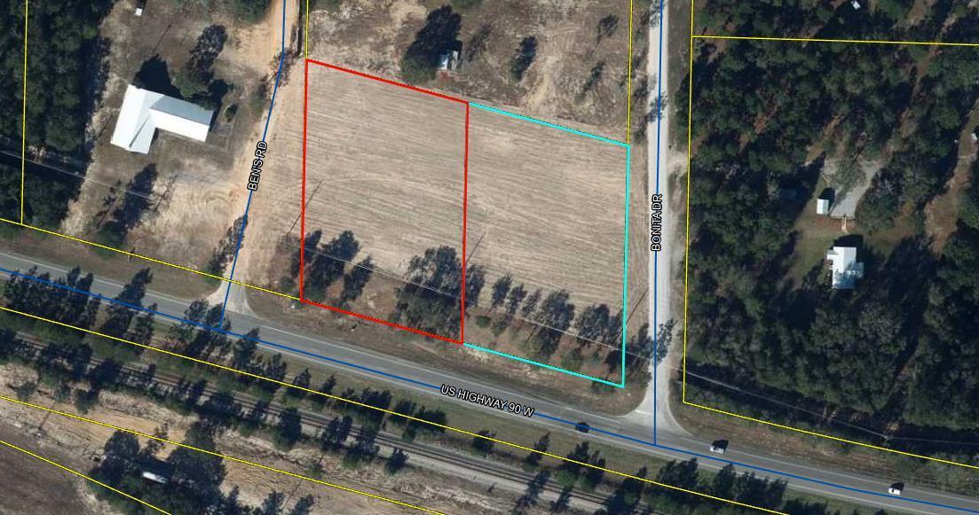 Approximately 195' (+/-) on Hwy 90 just west of DeFuniak Springs and just under 1.4 acres. Lot has been cleared and adjacent 195' (+/-) east side is for sale, see MLS #930409. Electric is available.  There is no well or septic on the property. Buyer(s) are responsible to personally verify all details for property and dimensions. Any information contained in this listing is believed to be accurate but is not guaranteed.