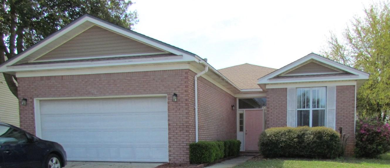 Nice split bedroom home on cul de sac close to Hurlburt AFB. This home has high ceilings, gas fireplace with large mantel, eat in kitchen with lots of cabinets, microwave & refrigerator with ice maker (not warranted) & a convenient pass through to the formal dining room. French doors to master bedroom, master bath has double sinks & large soaking tub. Spacious hall bath with sky lite. Indoor laundry room is plumbed for both gas & electric for dryer. Nice fenced backyard with large covered back porch, you can access the back porch from the master suite & living room. Over sized 2-car garage, well & sprinkler system. Sorry no pets & no smoking allowed. Any person 18 years old or older must complete separate applications and pay separate application fees. Tenants are required to carry renter's liability insurance while occupying the home