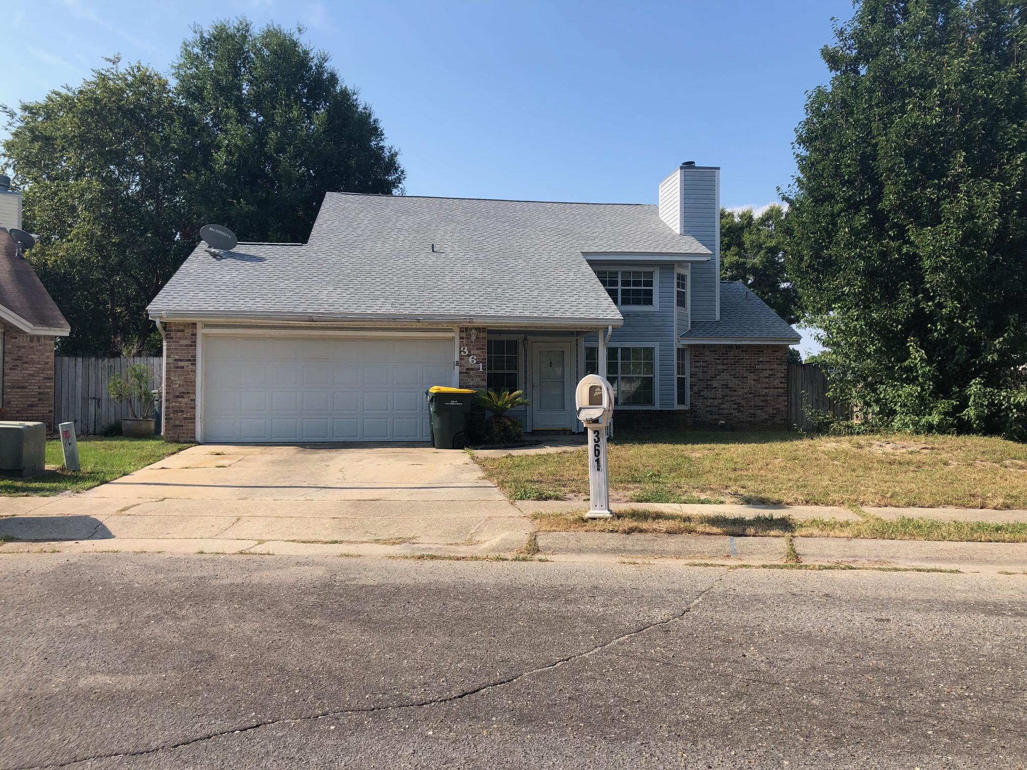 Large upstairs bedroom has additional room for office or extra closet space. Kitchen has breakfast bar. Separate dining area. Conveniently located to Hurlburt and Eglin Air Force bases. Fenced back yard. Lawn pump and sprinkler system.