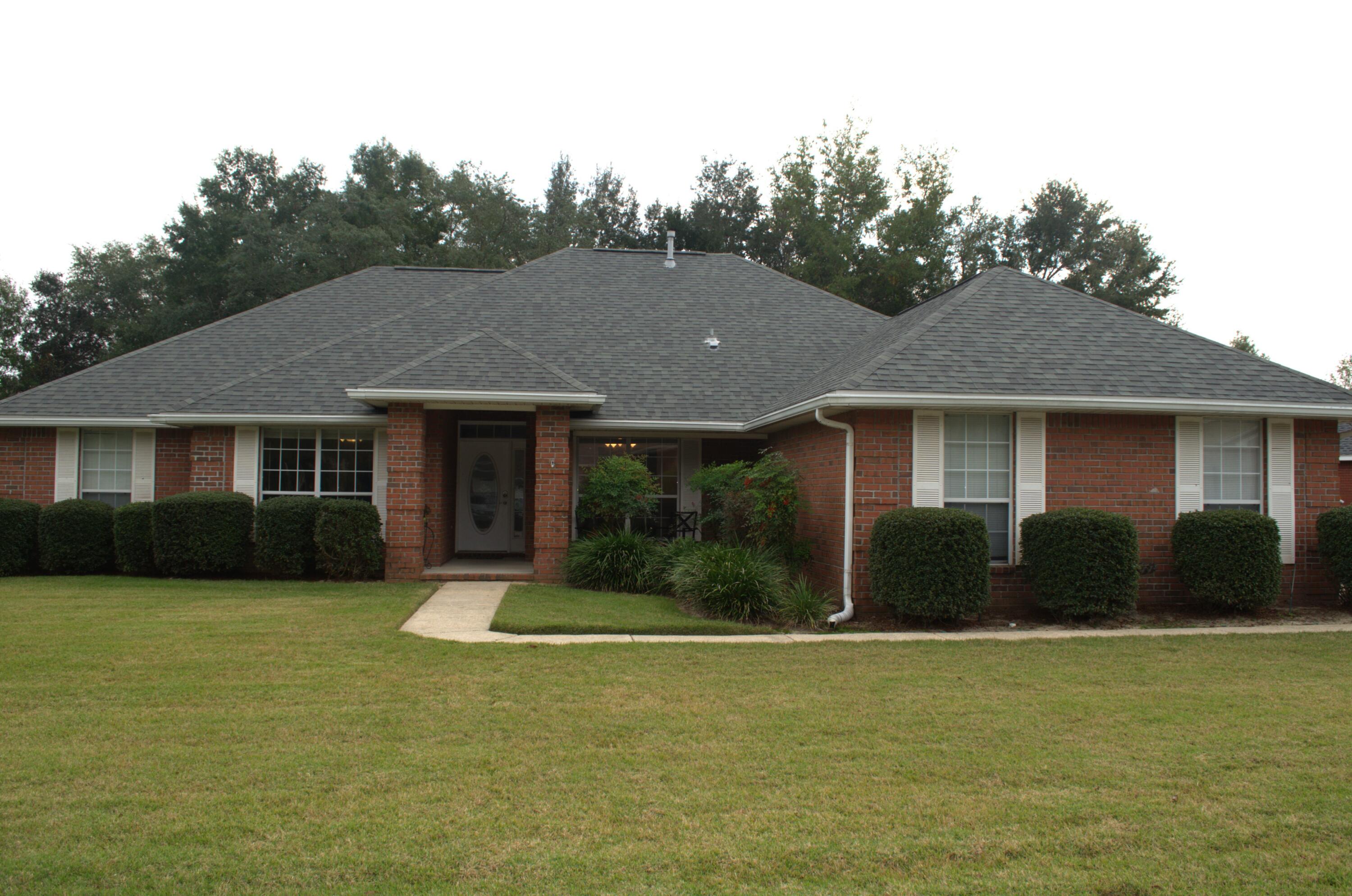 4/2 home located in quiet gated neighborhood. NEW ROOF 2020. NEW A/C Unit 2018. Porcelain tile throughout. Termite Bond just renewed through Spears Pest Control. 

Close to Fred Gannon Rocky Bayou State Park, Bluewater Golf Course, Tennis & Pickleball Center, and Bay Drive Community Pool. 12 miles to Eglin AFB. Entering through the front door into the foyer allows views to your left of the large sitting room currently used as a large office, to your right the formal dining room with crown molding and chair rail molding, and out in front of you the main family room with gas fireplace. Down the hall to your left leads to three sizable bedrooms and full bath. Back toward the other end of the home leads to the kitchen with all stainless steel appliances, eat-in breakfast area, and master bedroom and full bathroom with garden tub and separate shower. Two walk-in closets with built-in shelving are located in the master bathroom. A separate utility room with washer and dryer, and space for more, lead out into the oversized two-car garage with built in storage. 
Low maintenance wood-look porcelain tile throughout the home, excluding master bath and walk-in closets. 
Privacy fence encloses the large backyard.