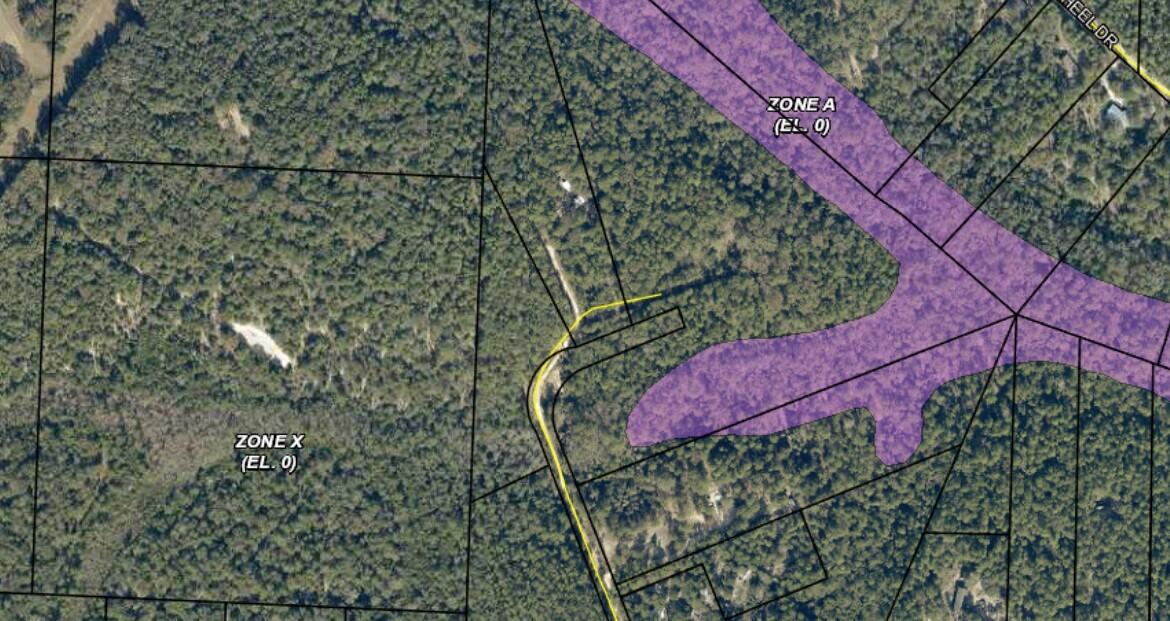 3.8+/- Ac of wooded land Don't miss out on a great opportunity here for a peaceful area! Great place to build your new home!  
Estimated 215 feet of Dear Head creek runs through a portion of the land.    Road is dirt/ sand - suggest a 4 WD vehicle.
