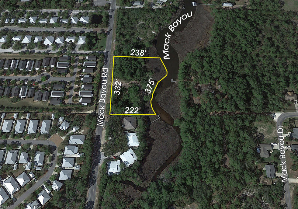 PRICE JUST REDUCED! This waterfront listing contains two contiguous parcels, measuring approximately 1.7 Acres, located on Mack Bayou of Santa Rosa Beach, Florida. The manufactured home is approximately 2,500 SF and has four bedrooms and three bathrooms. The property is zoned Neighborhood Infill and is conveniently located near Grand Boulevard of Sandestin, Sacred Heart Hospital, and South Walton County shopping, dining, and entertainment. Please inquire for further details. Buyer must verify all information and specifications.