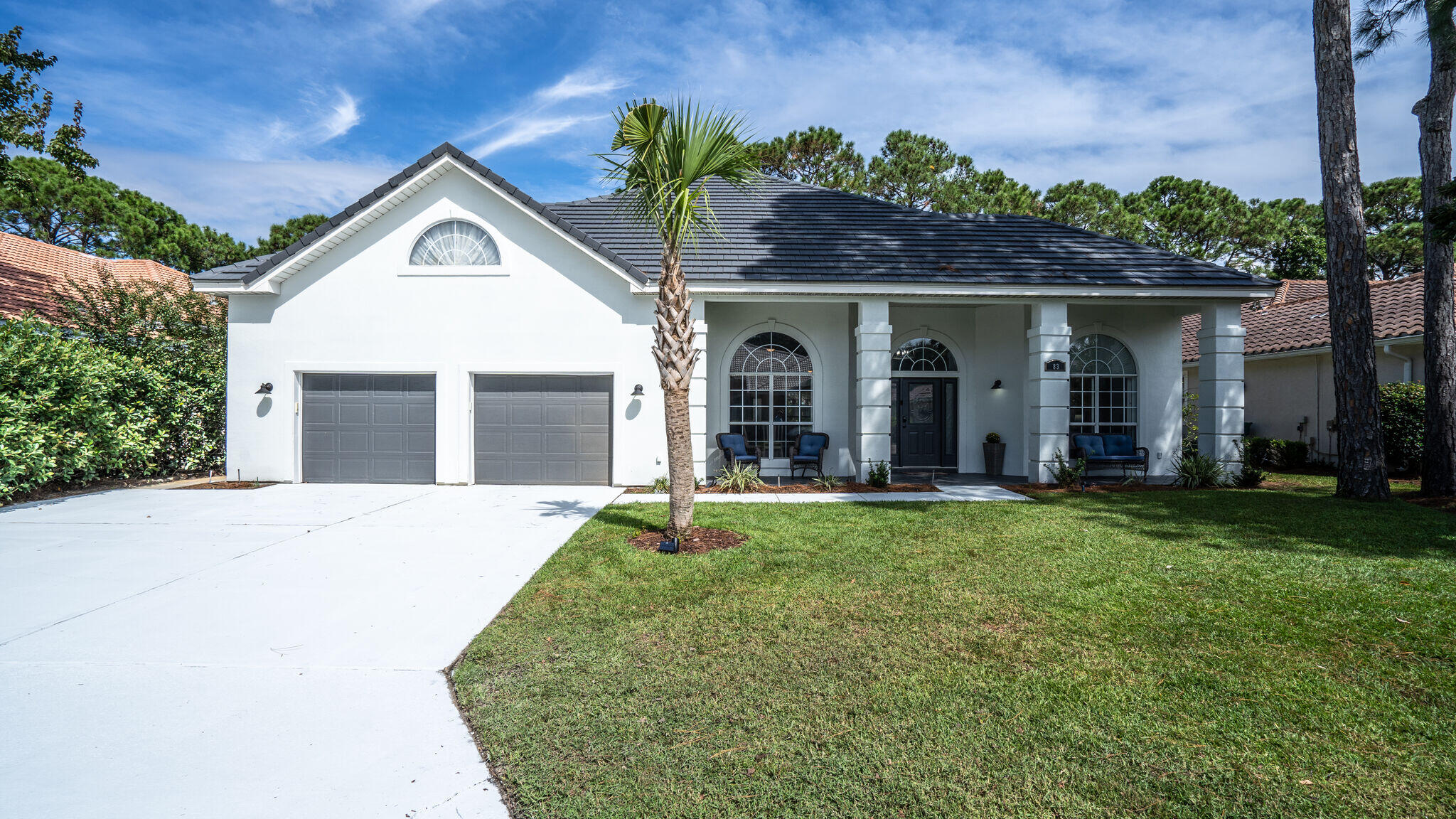 Absolutely stunning large home on the Scenic 4th Fairway at Emerald Bay that has been completely Re-Modeled with the addition of a Gorgeous Pool and Lanai! Click on the photos to discover the magnificent transformation completed recently that gives this beautiful home a Coastal/Casual feel with its Shiplap element walls, high end granite, sliding barn doors, pleasing color tones, new fixtures, hardware, and finishes throughout. The owner's have spared no expense in making the home mechanically sound as well with all new HVAC Units, painting the exterior and roof, and adding on a Summer Kitchen to provide an Outstanding Quality of Life in a very peaceful sun filled setting. Priced to sell...so come see it today, make it yours, and love it forever!