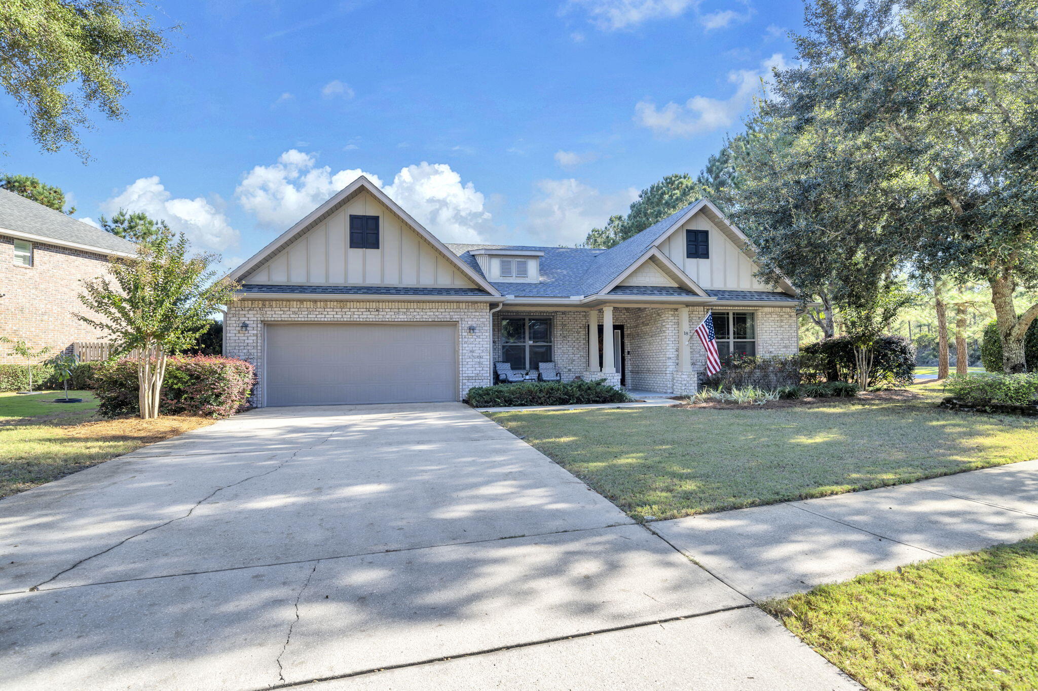 Welcome home to this elegant and expansive one-story residence perfectly situated on a corner lot in the sought-after Bay Cove community of Hammock Bay. With serene water views and an abundance of natural light, this home embodies ''resort living at its finest.''

Own this home with confidence with the sellers including a One-Year Achosa Home Warranty at closing. 

Step inside and discover a thoughtfully designed floor plan featuring four spacious bedrooms plus a private office -- ideal for working or learning from home. The open-concept living area impresses with soaring 12-foot ceilings, elegant crown molding, and an effortless flow perfect for both entertaining and daily living. The chef's kitchen is a true centerpiece, combining beauty and functionality with granite countertops, stainless steel styled appliances, a gas cooktop with built-in wall oven, butler's pantry, and breakfast nook that opens seamlessly to the screened lanai, the perfect place to unwind while enjoying peaceful water views.

Convenient and energy-efficient, this home features a tankless water heater.

Your primary suite is a true retreat, offering a tranquil sitting area overlooking the backyard, tray ceilings, and a spa-inspired bath with dual vanities, a soaking tub, and a separate tiled shower.

Beyond the home, you'll find yourself immersed in one of the most vibrant resort communities on the Emerald Coast. Hammock Bay is a 3,000-acre master-planned community located just 25 minutes from the white-sand beaches of Scenic 30A. Established in 2004, it's now home to a thriving, welcoming population of more than 4,000 residents who enjoy a true sense of community and connection.

At the heart of Hammock Bay lies its Town Center, featuring a microbrewery, food truck court, and an event stage with a dazzling LED screen hosting concerts, movies, and community events throughout the year.

For those who love recreation and the outdoors, Hammock Bay offers an unmatched array of amenities:

Multiple resort-style pools, including three zero-entry options

A 10,000-square-foot fitness center with locker rooms

A 6,000-square-foot clubhouse with movie room and gathering spaces

Basketball, tennis, and pickleball courts

Over 12 miles of nature trails and bike paths

The scenic Bay Club and dock for relaxing on the water

A massive 60-acre sports park with fields, courts, and walking trails

Canine Commons, the community's dedicated dog park

More than 1,000 acres within Hammock Bay are preserved as natural wetlands and wilderness areas, promoting a lifestyle that's not only luxurious but environmentally conscious. Residents here enjoy the perfect blend of wellness, recreation, and connection with nature  all within a thriving, friendly community atmosphere.

This isn't just a home. It's a lifestyle.
Your dream home and dream community await at Bay Cove in Hammock Bay.

Disclaimer: All information is deemed reliable but should be verified by the buyer as desired.