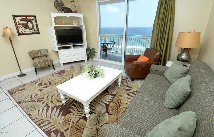 Luxe beachside living at Splash. Enjoy this beautiful condominium with designer perfect interior and upgrades including tile in living area, granite counters, and updated furnishings. A spacious Master Suite plus hall bunks and sleeper sofa means this condo easily sleeps 6 plus 2 large bathrooms complete with wood cabinetry and granite counters. Perfect elevation within the stack! Property has been meticulously maintained. Splash offers amazing resort style amenities including: waterpark, including a kids' pool park with waterslides, interactive water toys, a lazy river ride, ''dive-in'' movie theater, arcade, state of the art fitness center, a pool and Jacuzzi just for the adults and a poolside bar and grill. All this plus covered garage parking, a beach apparel/surf shop