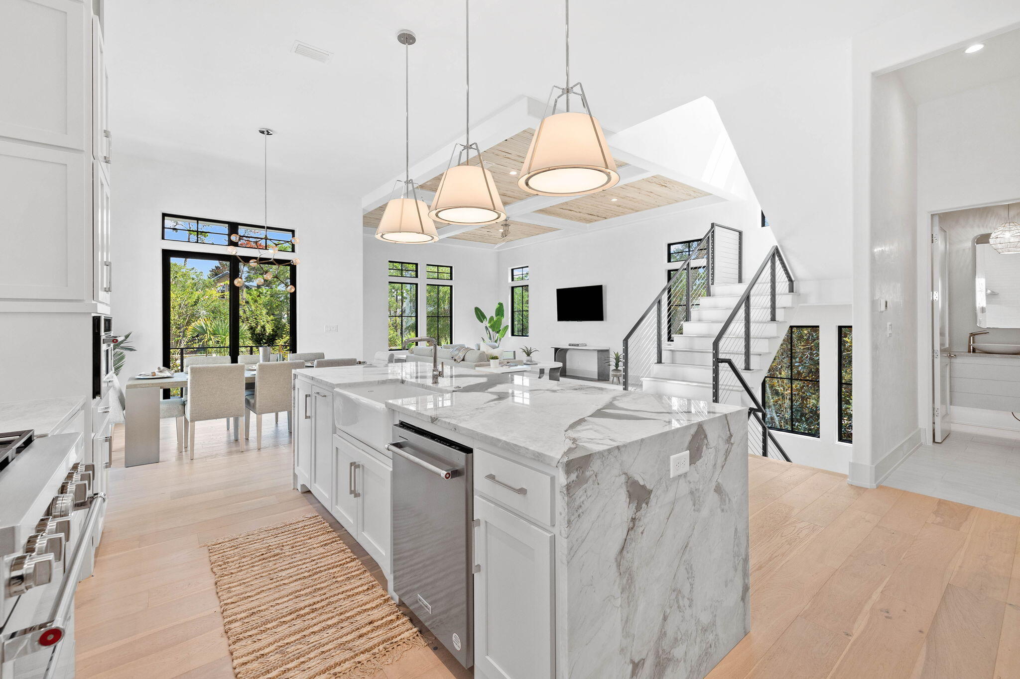 Discover the epitome of coastal luxury living in this meticulously crafted new construction residence. Boasting 3,201 square feet of thoughtfully designed space, this home offers more than just a place to live - it's a lifestyle statement. This property effortlessly combines convenience and sophistication.
Step into your own private oasis with a heated in-ground pool, inviting you to unwind year-round. Immerse yourself in the exquisite interior, where washed Pecky Cypress accent ceilings and Venetian Plaster accents exude timeless elegance. Multiple living spaces provide versatility for both relaxation and entertainment.
The en-suite baths and primary suite walk-in closets offer a touch of opulence, while the outdoor kitchen redefines al fresco dining. Polished nickel accent hardware ,hardwood floors, and custom cabinets adorn the home, reflecting a commitment to quality and style.
Designed to accommodate, the home features built-in bunk beds that can sleep up to 14 people - ideal for hosting friends and family. Enjoy lake access and the community pool, enhancing the coastal lifestyle. For water enthusiasts, Lake Powell is just moments away, offering endless opportunities for boating and water sports. The serene beauty of Camp Helen State Park is also nearby, providing hiking trails and breathtaking views.
Indulge in the convenience of a wet bar with an ice maker and the flexibility of short-term rental potential. Just a stone's throw away from the beach, and conveniently situated near upscale shopping and dining options at 30Avenue, this residence encapsulates the essence of coastal living at its finest.
Seize this unique opportunity to own a true gem on 30A. Don't miss out! Schedule a private viewing today.