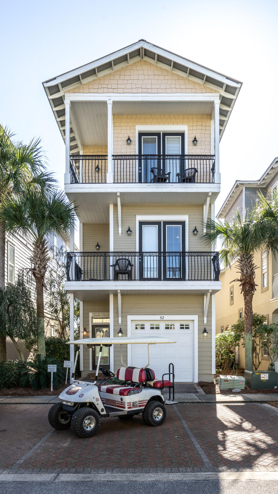 ***LOCATION*** LOCATION ***LOCATION*** FRONT ROW ON 30A***GREAT INVESTMENT*** PRIVATE BEACH ACCESS *** RENTAL READY *** RARELY DO THESE COVETED 30A FRONT ROW HOMES IN SEACREST COME ON THE MARKET.   WELCOME TO 'GRACELAND BY THE SEA' this beautiful beach home is in the exclusive and private community of Seacrest Beach. This home is the perfect beach house getaway for you and your family or a great investment property. Seacrest is Ideally located on Scenic Highway's 30A's east end nestled between Rosemary Beach and Alys Beach. You are a short stroll or bike ride away from all the shops, restaurants, and activities that these communities provide. This home is one of the most spacious and has one of the best locations that Seacrest has to offer. It is located just steps away frothe private beach with deeded access. Step out the front door and you are on the sidewalk stroll left to Rosemary or Right to Alys. It's that easy to visit the beautiful neighborhoods, shops, restaurants and bars. To get to the beach simply cross the street. If you prefer a private beach shuttle is also offered at no expense to take you to the beach. Even closer than the beach is the legendary Seacrest 12,000 square foot swimming pool with waterfalls, fountains and two bath houses.

No renovations required. This three-story, four-bedroom four-bathroom home has been tastefully decorated and is rental ready with towels toys and a golfcart. You can move right in or start renting it right away.  You can read the 5 star ratings on VRBO @ https://www.vrbo.com/560391

As you enter from the parking area the first floor has a large entry way that gives you two choices one leading to a spacious, private in-law-suite. This large master suite has two queen beds a large seating area an en-suite bath and a kitchenette with sink, microwave, refrigerator, and ice maker. Through the French doors you have the front porch where the hot tub and gas grill and seating area are located.  The second floor of the home has an open concept kitchen and living area, a gas fireplace, large dining area and a beautiful kitchen with granite countertops, stainless steel appliances and plenty of storage and space for entertaining. The front living area offers beautiful views of 30A.  The second floor also offers a large second bedroom and the second full bathroom along with private balcony overlooking the Seacrest Beach community. 
 Upon entering the third floor you will find the third large guest bedroom and full bathroom, also offering a private balcony space, and the Grand master suite with French doors that open to a private balcony offering coveted gulf views! The master suite comes complete with private en-suite featuring a double vanity and jetted soaking tub. This home is in pristine condition; it is being sold fully furnished, all major mechanicals have been recently replaced including the HVAC units, Hot Water Heater and full size Washer and Dryer. This is one of the Seacrest homes has a garage plus 3 additional parking spaces.