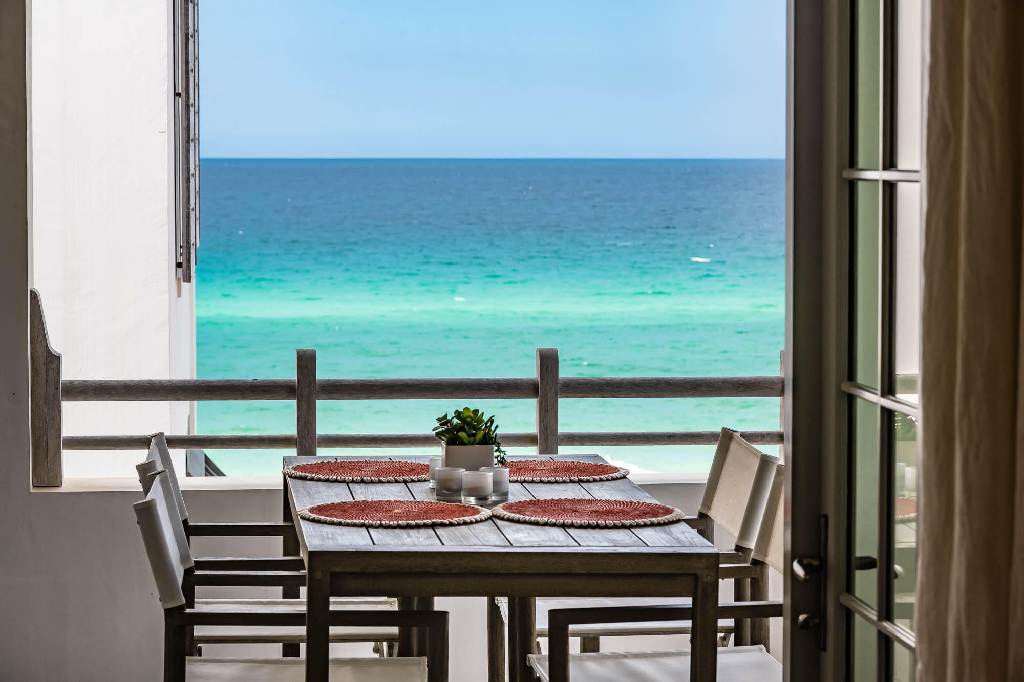 Forever Gulf of Mexico views make 20 Sea Venture a legacy beach home for many years to come. Located one row from Gulf Front with direct water views overlooking the Turrtle Bale Park dune crossover and crystal white sands of the Emerald Coast. Custom designed by Nashville Architect, Glen Oxford, and built by Alys Beach Construction, this 4 bedroom 3,000 square foot home offers comfort set amongst coastal elegance.
Coveted features throughout this home include: Venetian plaster walls, Peacock Paver stone flooring, whitewashed hardwood flooring, silver Italian slab marble, Pecky Cypress ceilings, sliding pocket doors that blend indoor/outdoor spaces, Lacanche Corte D'or gas range, Sub Zero glass door refrigerator, two car garage, and a private courtyard with dipping pool.
