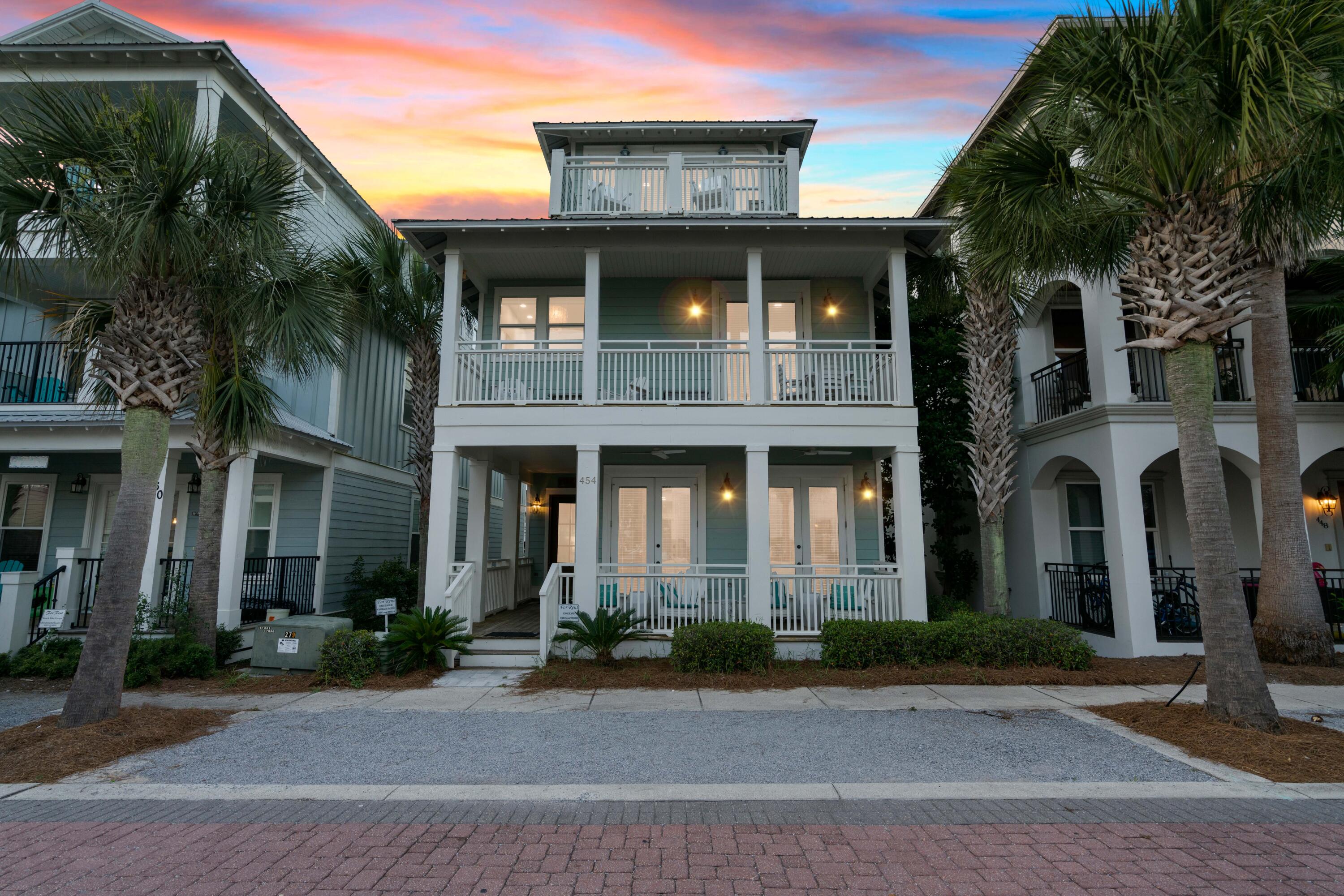 MAKE AN OFFER !! A Carriage House for the utmost comfort for family and friends makes this property most desirable. Located on Scenic Highway's 30A's east end between Alys Beach and Rosemary Beach is 'Emoceans'.  This getaway retreat is the perfect beach house for you and your family or a great investment property already bringing in cash flow.  Custom-built and designed with a carriage house and two car garage you will see it has been meticulously maintained and loved. The main house sleeps 14-16  and the carriage house sleeps 4. A spacious 5 bed 4.5 bath home boasting a splash of coastal yet modern design was fully renovated in 2021 and is TURN KEY. Beautiful hard wood floors welcome you as you enter in to a spacious open great room that flows nicely in to the dining room and kitchen. Proceed to the 2nd floor and you will find the master bedroom to be a tranquil paradise with a master bathroom fit for a queen! Enjoy your morning coffee and the fresh morning gulf breeze or wind down your day with a nice glass of red wine on your master balcony private porch. This floor also offers 2 more guest bedrooms and a full bath. Let's take a little stroll up to the bonus room!!! This floor sleeps extra guests and makes for a great FUN room with a wet bar and full bathroom. Enjoy amazing views from your 3rd floor balcony. Parking can be tricky on 30A. No worries here, you have your own garage and parking. Above the Garage is the carriage house. This creates so many opportunities as an owner and for future resale. A fully livable space that can be rented out separately or kept for your own private space is spectacular in this area. The main level provides a space that would make for another small bunk room/flexroom or office. So many options! Seacrest Beach has deeded beach access and a tram service. A family styled community with amenities that include a 12,000 sq foot lagoon pool, walking trails, BBQ and pavilion area and a grass amphitheater for concerts in the summer. You can walk to Rosemary and Alys beach for shopping, dining, and so much more. Opportunities like this are rare. Call today for more info and for your very own private tour.