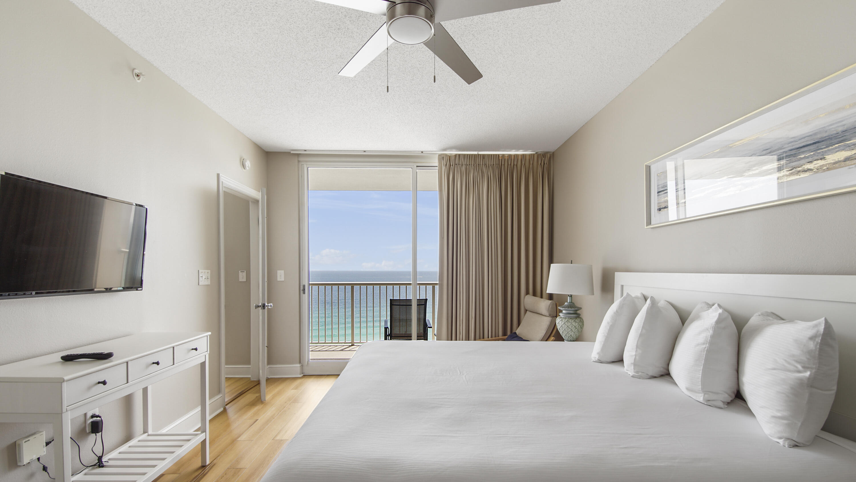 UPDATED & GORGEOUS! 3BR/2BA DIRECT GULF FRONT CONDO in Fabulous Majestic Beach. Stunning sunset views! FULLY UPDATED: Hot water heater, AC, luxury vinyl plank flooring, furniture, IKEA sofa/sleeper & BR chair, artwork, decor, tv's and fresh paint. Large Laundry with full size washer & drier. Rental ready with bookings already in place for the majority of the summer! Majestic Beach boasts resort style amenities: 650 linear feet of sugary white GULF FRONTAGE, 4 Large outdoor pools (2 at Tower I and 2 at Tower II), Two Indoor heated pools (Tower I and Tower II), Two hot tubs, Baby pool, Wading pool with waterfall, H20 Bar and Grill serving Gulf side/Poolside lunch and dinner, Large outdoor dining area, State of the Art Fitness center, 130 seat Stadium seating Movie Theatre, Convention