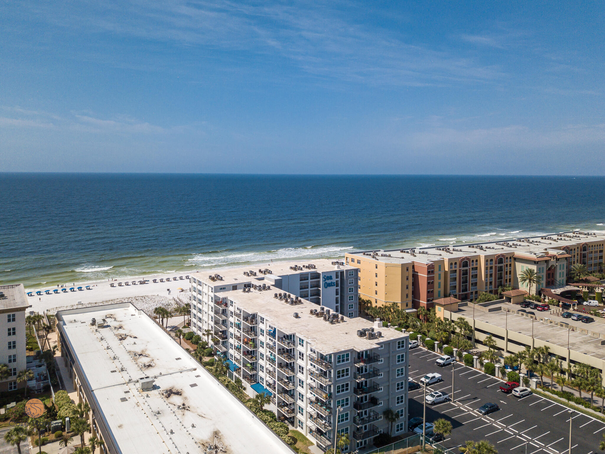A MUST SEE!!!! Top floor on Okaloosa Island. This stunning condo conveys fully furnished and offers a spacious floor plan. Gulf view master suite, plus a large guest bedroom. All new stainless steel appliances, new shaker cabinet doors, new backsplash, New LVP flooring throughout, new light fixtures/ceiling fans and much more.  Come and discover the many treasures of Sea Oats including private beach access, a sparkling pool, fitness center, hot tub, tennis courts and BBQ grills. Sea Oats is perfectly located near the best shopping, dining, restaurants and entertainment with many options within walking distance. 
Sea Oats building improvements include: new sliding glass doors, windows, exterior stucco railings freshly painted exterior.  Coming soon New Elevators and tennis courts to be redone.