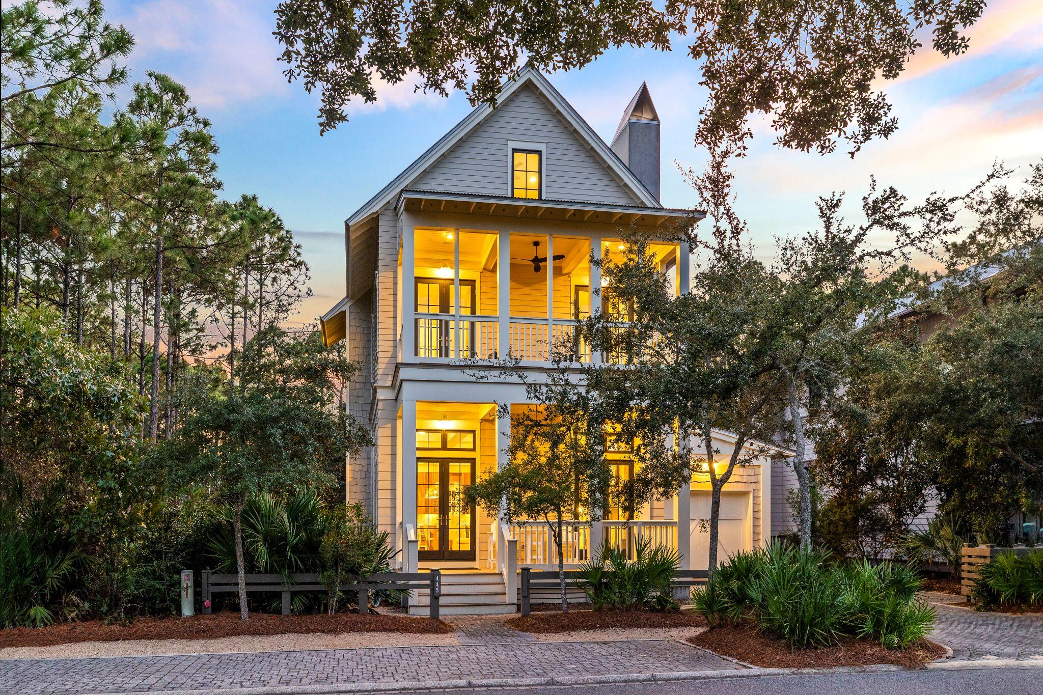Perfectly positioned on the edge of Phase Two, this stunning five-bedroom, four-and-a-half-bathroom WaterColor home offers the ideal blend of privacy, luxury, and convenience. Designed by the renowned Geoff Chick, this architectural masterpiece embodies a seamless fusion of timeless coastal elegance and contemporary flair. Ideally located near Camp WaterColor, the home sits on a spacious, serene lot overlooking the lily pond, offering a tranquil setting with room to add a private pool. The first floor is designed for effortless entertaining and everyday living  featuring open-concept living, dining, and gathering space with soaring ceilings and walls of windows that bathe the home in natural light. The warmth of American walnut floors flows throughout, adding timeless coastal elegance. 

Upstairs, three well-appointed bedrooms and a generous office/landing area offer plenty of room for family and guests. The third floor includes two additional bedrooms and an inviting entertainment area, perfect for movie nights or game time.

Enjoy all that WaterColor has to offer  including ten neighborhood pools, the Gulf-front Beach Club, walking and biking trails, tennis courts, and easy access to shopping and dining along 30A. Close to the action but away from the chaos, this home captures the very best of WaterColor living.