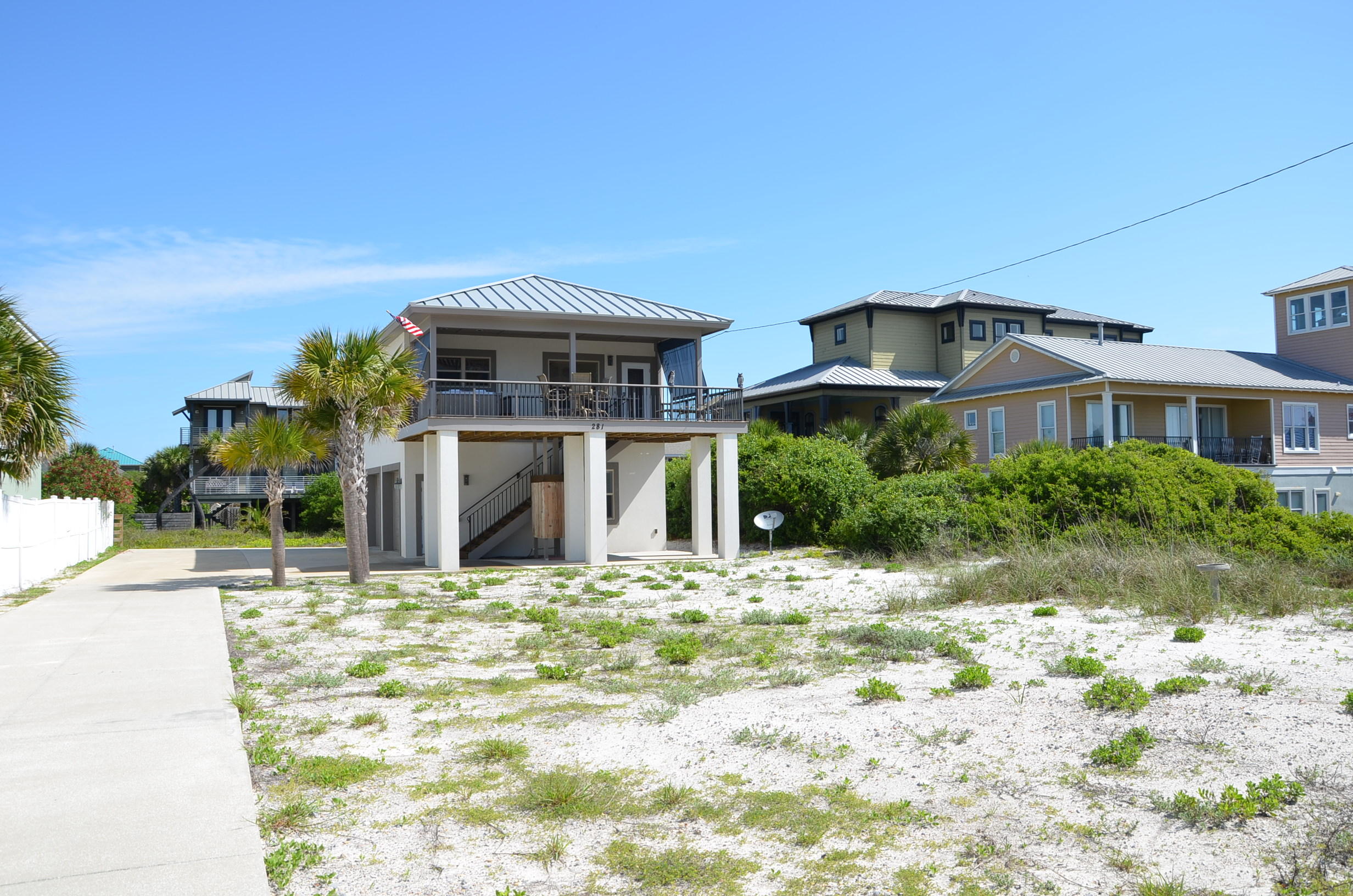 Live in your furnished, top-of-the-line carriage house (MLS #728365) while building the home of your dreams on this 188'x60' lot. The value is in the lot which is located in a highly desirable waterfront community. Snowdrift Beach has a private road with its own beach crosswalk. The owner's concept would be to design a 3 story house quarter turned to the SW on the lot to encompass the perpetual view of the Gulf of Mexico and to add a garage, pool, and courtyard to serve both dwellings. The set backs are 20' front, 5' sides, and 15' rear. There are no HOA fees. Voluntary dues of $100 have been paid by seller annually. The concrete construction of the guesthouse receives very favorable insurance rates compared to wooden houses on the beach.
Refer to supplement for additional information. There is not land like this around here anymore. This is a rare opportunity to build a primary residence, second home, or investment property. Please see survey in documents section.