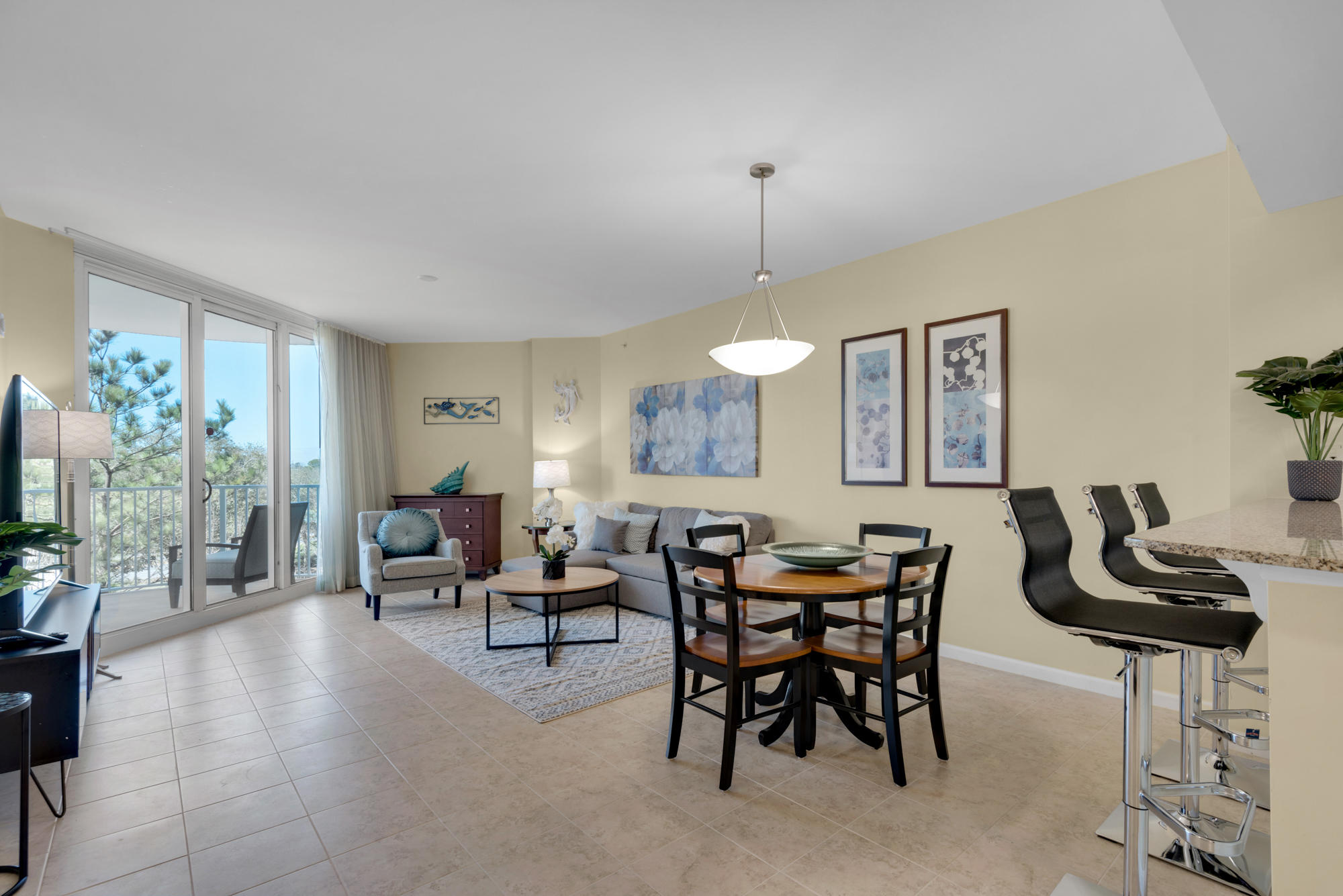 This Junior Suite located in the East Tower has been remodeled to include tile flooring, New fixtures and modern furnishings. The magnificent lagoon pool will give you and your guests hours of fun in the sun. Other amenities include a hot tub, playground, fitness center, and tennis and basketball courts. An on-site restaurant offering lunch, dinner, room service and even in-season poolside service.  In season shuttle service to public beach access. All utilities are included in HOA dues water, sewer, electric, cable, WiFi, phone, trash. Don't miss this great rental opportunity! You can also join many full time residence or use it as a second home.