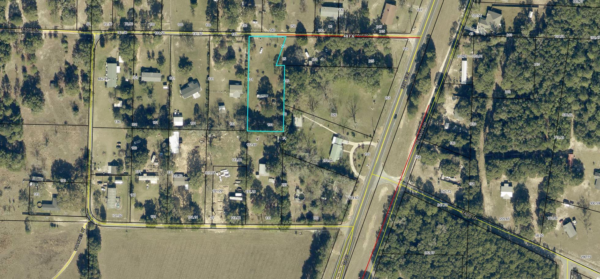 Almost an acre lot, great location in north Crestview, FULL of potential!  Paved road, super quick access to Hwy. 85, but feels like you're out in the country. I can just picture a new home here with a circle driveway and big back yard, with plenty of room for the kids and the pets to run & play! There was a RV set up here before, so there is already power, water & septic (septic installed 2019, sized for 2 bedroom/6 person max). Buyer to verify all information important to them.