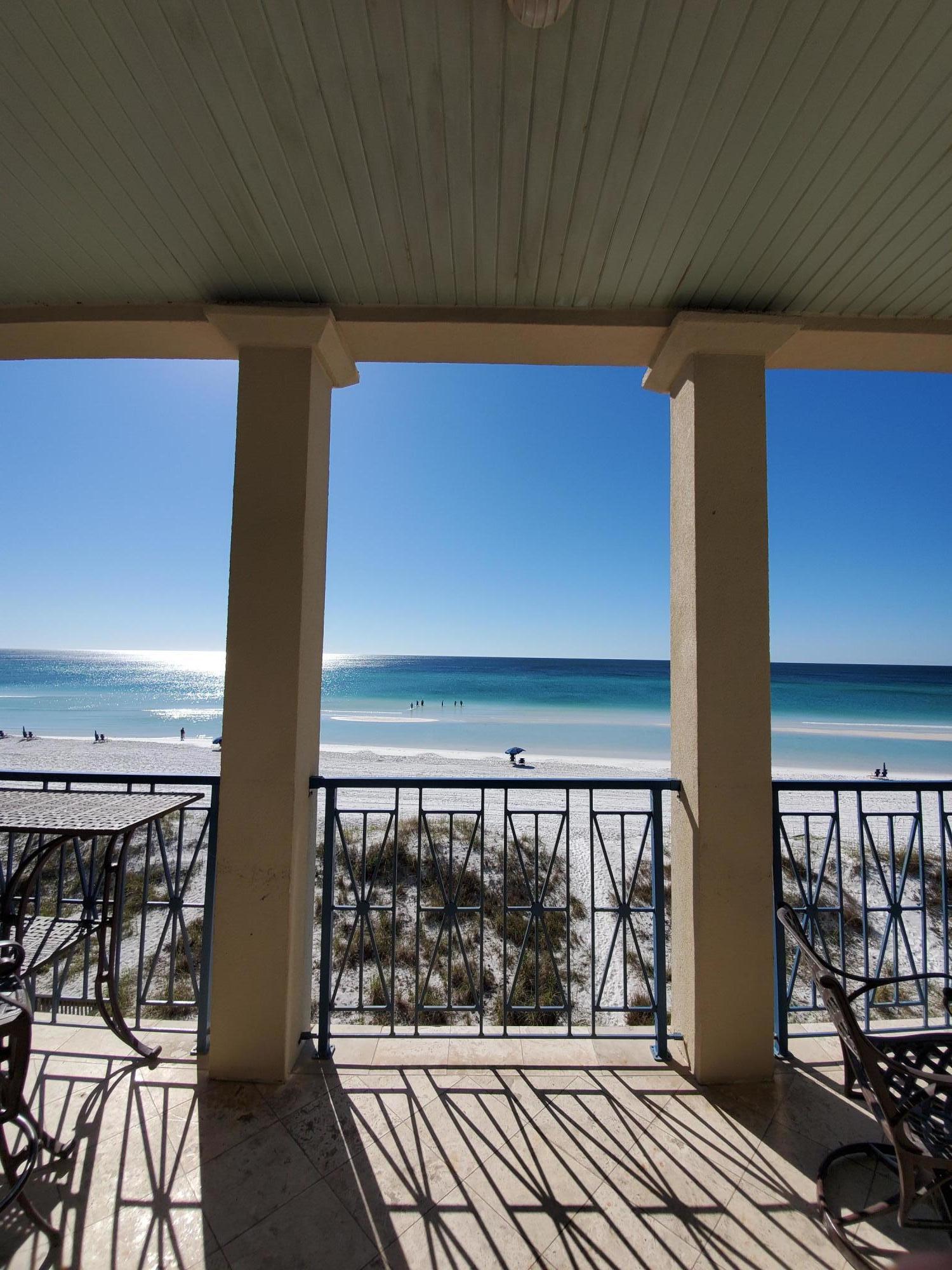 This location is one of the most sought after in the Highly desirable Delos Development. With 3 levels of breathtaking views. Located on the Gulf of Mexico. Boasts 10' ceilings with crown molding and private beach access. The first floor has a summer bunk room as well as a large suite that boasts an outdoor inset hot tub overlooking the Gulf. And sunset views that some could only dream of
Also has a rare low maintenance all concrete construction with a rental cash machine of 158k at 50% owner occupied. New air conditioners and recently updated. Sleeps up to 14. Unit is 19' above sea level