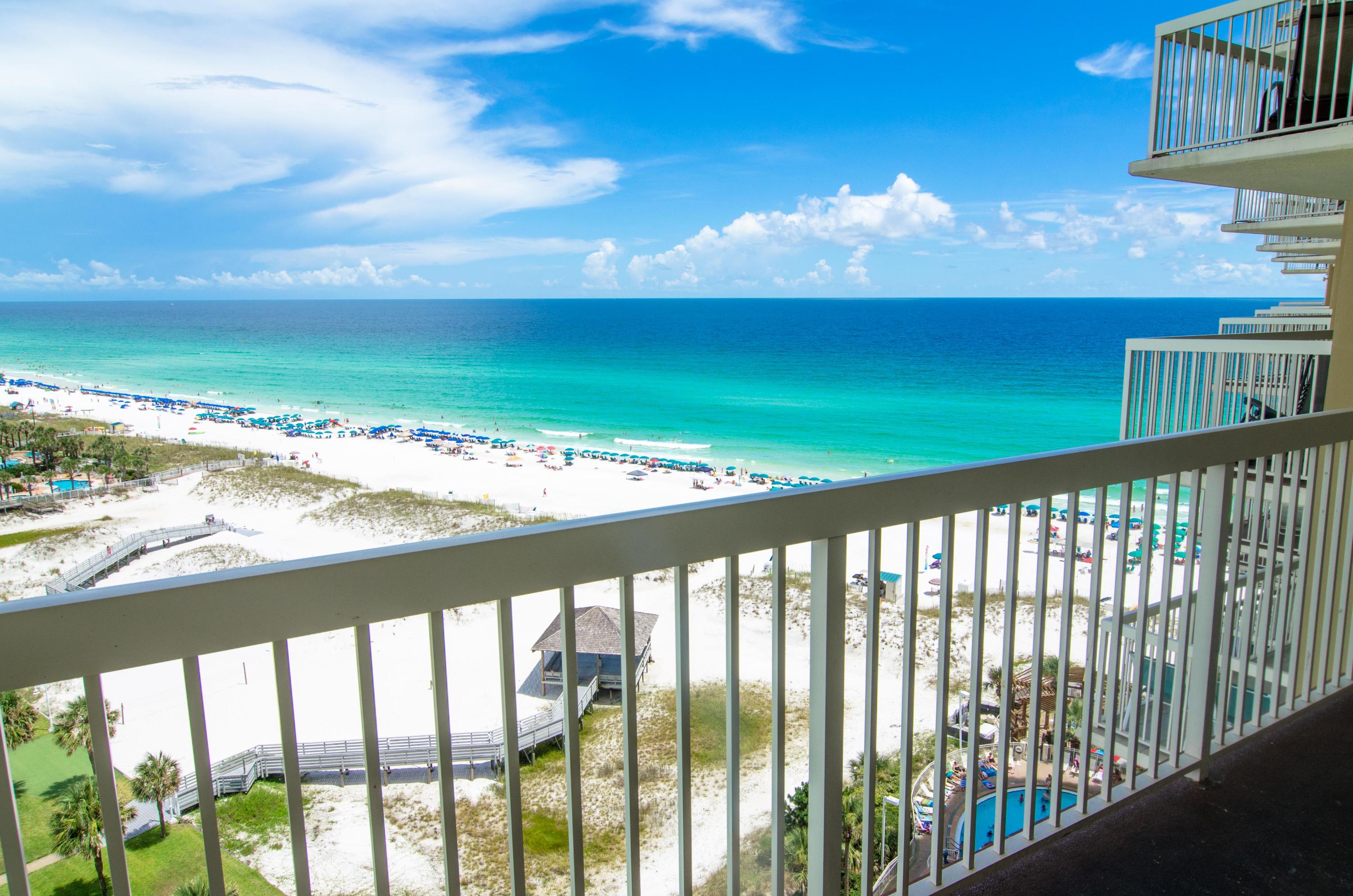 Rental powerhouse in the popular Pelican Beach Resort with a toes-in-the-sand GULF FRONT location on the famed beaches of Destin...which conjures up images of sun-splashed days of swimming, biking and relaxing. PANORAMIC VIEWS of the Gulf, the harbor, the lake, the city of Destin, the Bay and even the Destin Bridge! This fabulous condo has many recent upgrades, including new HVAC in 2015, a beautifully remodeled kitchen with granite tiles, king sized Gulf front Mater Suite and a spacious guest bedroom. ***Gross rental income for 2015 - $39,600!*** Centrally located to all the dining and entertainment Destin is famous for including spas, shopping, golf, fishing and more. Pelican Beach has amazing resort style amenities, including: three swimming pools (one indoor), tennis, huge sun deck, beachfront grill, state-of-the-art fitness center, on-site cafe and sundry shop, 24 hour reservation desk, convention/meeting services and covered parking garage!