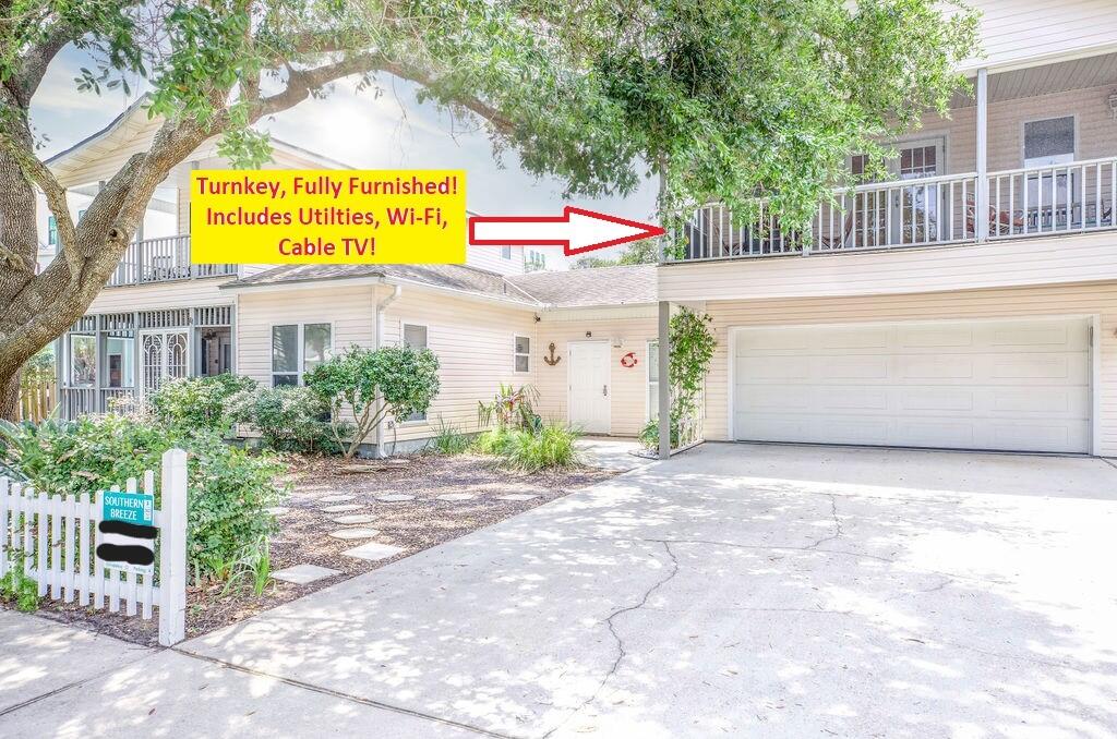 Adjacent home is vacation rental and periodic guests cannot be disturbed.

Less than 1 block to Shores at Crystal Beach access. $2000/month, 6 month lease preferred.  This is a 1BR 1BA apartment above the garage of a 4BR vacation rental home. Normally reserved only for the owners, this cute and comfortable unit is FULLY furnished (furniture and all kitchen necessities), INCLUDES utilities (water/sewer, electric, Cox cable TV, and Wi-Fi), direct stairway entrance, 1 driveway space and washer/dryer (downstairs). Screened-in porch about 184SF. Restricted limited access to main home's outside amenities that include a private pool (heated=added charge). No smoking or pets person max. 1st month plus $1000 security deposit with lease. $100 App fee. for clear background/credit/criminal.