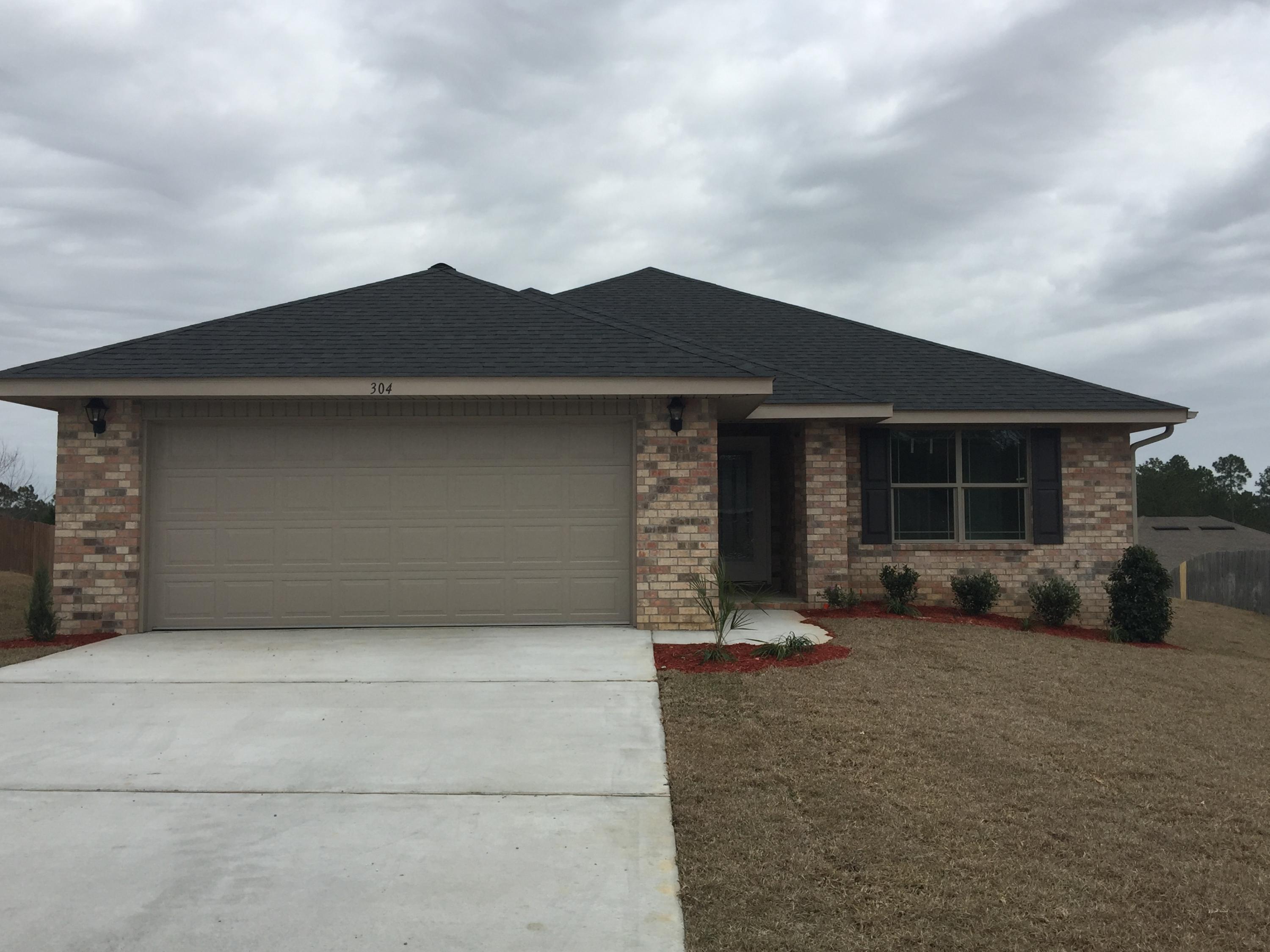 This all brick 3 bed/ 2 bath charmer south of I-10 is perfect! The open floor plan is ideal for entertaining. The timer controlled sprinkler system will keep your lawn green effortlessly. Enjoy the covered back porch year round. The kitchen and both baths have granite counters and can lighting.The kitchen has a cozy cottage feel. The spacious master suite has boxed ceilings and a separate shower and beautiful garden tub in the master bath. Living Room and Master Bedroom come with ceiling fans installed. Adams offers a 1 yr whole home and 10 yr Bonded Builder structure warranty. Stop by or call the Alicia Place model home/agent to learn more. Adams Homes pays closing costs with approved lender, appraisal and inspection fees.