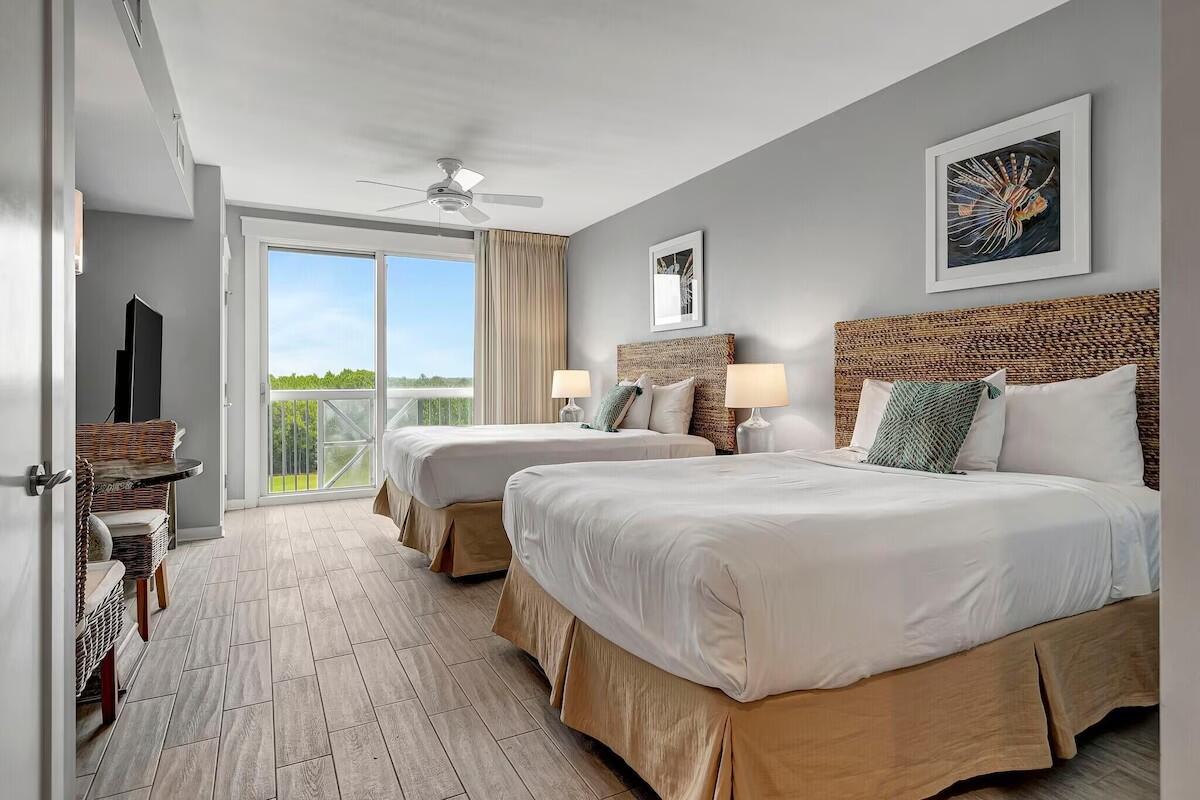 FULLY FURNISHED WITH ALL UTILITIES INCLUDED! This condo is available for a 6-month lease starting as early as August 1. This studio is beautifully furnished and offers serene views of Choctawhatchee Bay and the golf course. The Grand complex offers a community pool, hot tub, and fitness center. Come relax and enjoy the resort lifestyle! Elation is located adjacent to the fabulous shopping, playground, family friendly activities, formal and informal dining and night life hot spots in the pedestrian Village of Baytowne Wharf. In addition, Hotel Effie is just a few steps away with a rooftop pool and bar and fine dining at Ovide.