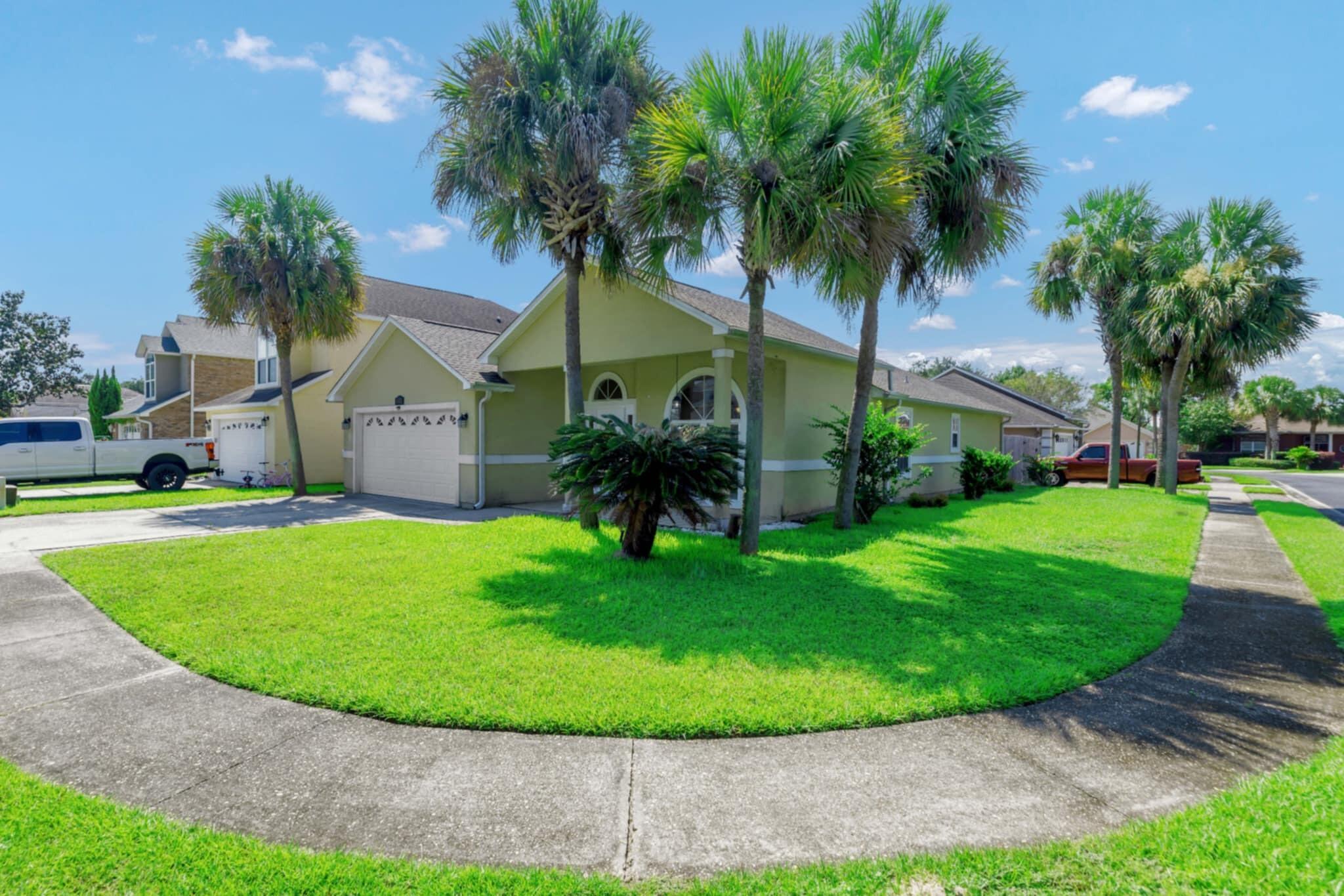 Tucked away on a non through street this home is situated on the corner lot. Exterior offers a small, covered porch, screened in back porch, fully fenced back yard and sidewalks with streetlights around the community. New LVP flooring throughout home except title in foyer, kitchen and bathrooms. Kitchen offers great countertop/storage space to include an island and pantry. Primary bedroom has its own access to back yard, accent wall, private bathroom with stand up shower and soaking tub. Walk in closet and double vanities. 
Property is available middle to end of September. Pets are welcomed with restrictions and one time pet fee.
Security deposit: $2500.00
Application Fee: $49 credit and background check required