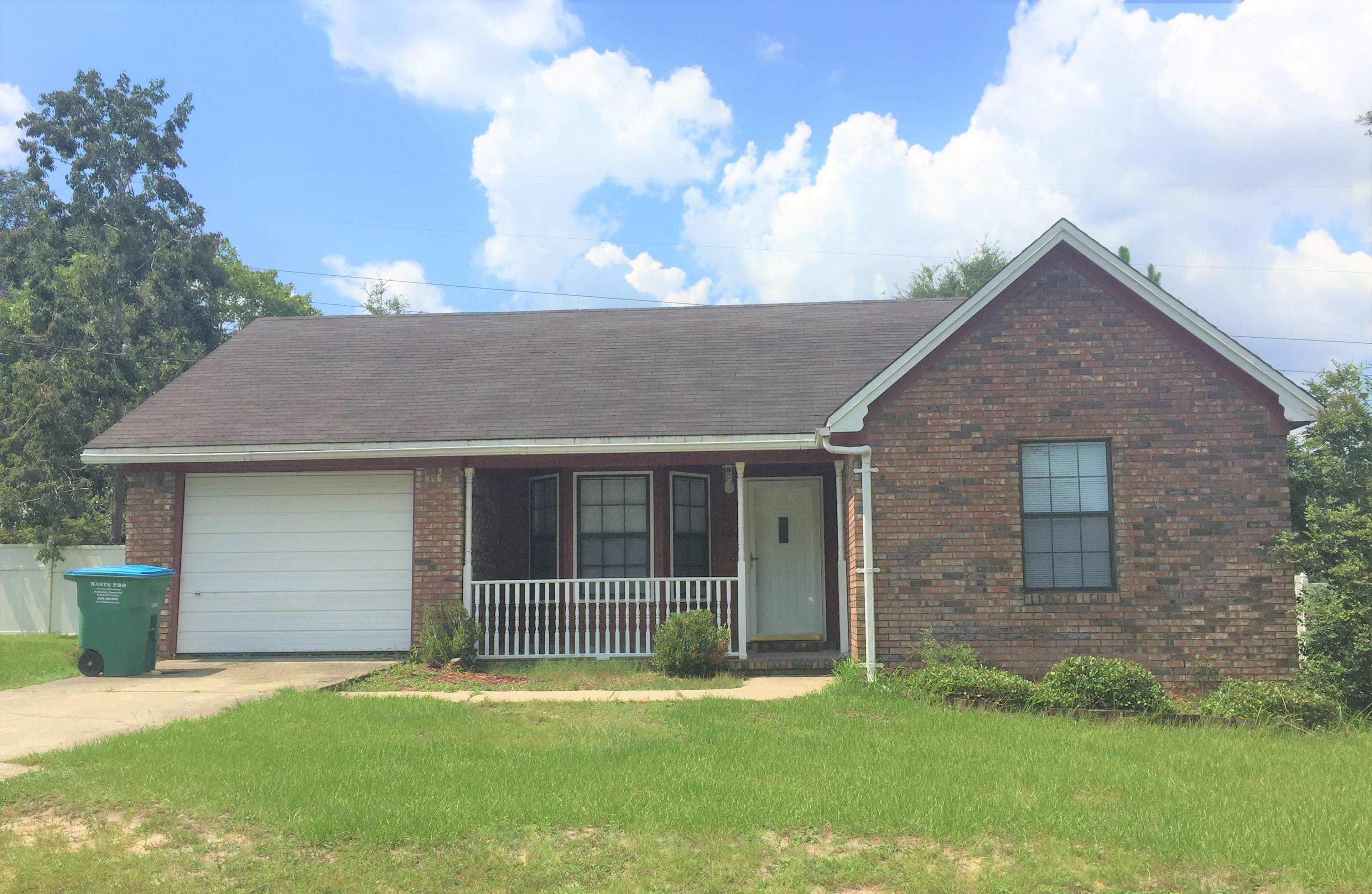Great location, corner lot south of I-10 in Crestview. This is a 3 bedroom, 2 bath house that was remodeled with granite countertops and newer applicances. The quaint kitchen is open to the living area looks out to the dining area. There is also a pantry and a small breakfast bar. The house has tiles throughout. This is a split bedroom floor plan with a good size master bedroom. There is an enclosed patio that looks out over the yard.