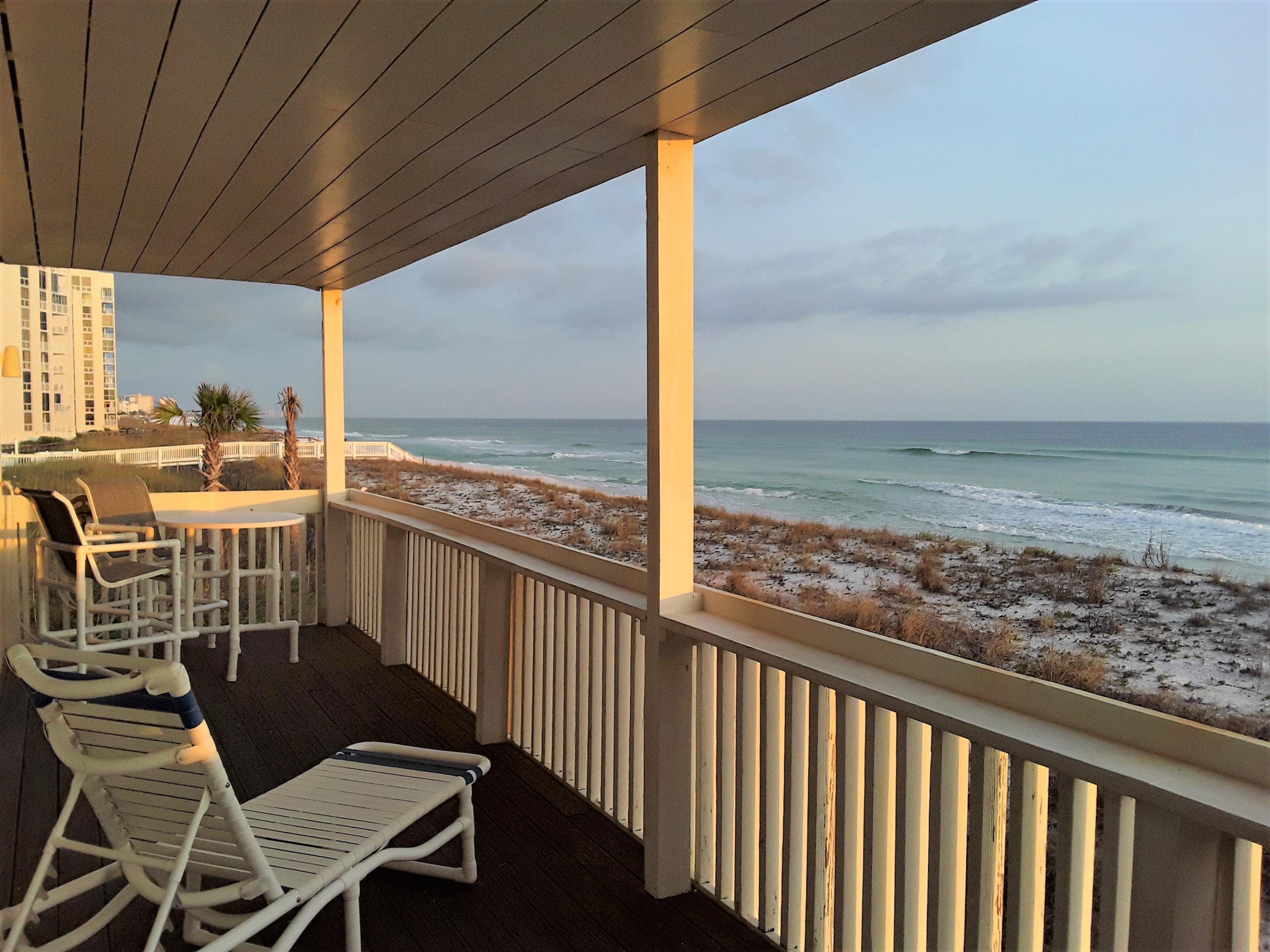 This 2/2 Condo sits ''DIRECTLY ON THE BEACH'' with east & west views of the beautiful Gulf sands & sparkling emerald waters. Enjoy your east breakfast nook view looking down the beautiful white sands. The 33' Balcony offers an up front view of the surf. The 43 acre Sandpiper Cove Gated Resort offers all the amenities: Free9 Hole Golf Pitch & Putt Course, 5 Pools/3 Hot Tubs, 6 Tennis Courts, Pickle Ball, Marina w/long term leases, Canal Boat Docking, 2 Restaurants, 1100 ft of beaches & more. This Condo offers a Large Living/Dining Area, Open Kitchen with Island and Breakfast Bar for two. Master Bdrm is directly on the Gulf with balcony access. Washer/Dryer in unit. Perfect for primary home, second home or vacation rental. Fully Furnished & Rental Ready SANDPIPER COVE RESORT is a 43 Acre gated Resort located in Central Destin.  Central to Destin Shopping and fun.   The Resort is located on the Gulf of Mexico and Destin Harbor. 

Amenities are expansive in this vacation rental resort.  Enjoy playing free Golf on the 9 hole 3 par pitch and putt course plus there is a putting green. There are 6 Tennis Courts (3 lighted).  The 5 pools (2 heated) are scattered around the resort and there are 3 Hot Tubs.  Other fun things to do:  Volleyball, Pickle Ball, Bocce Ball, Horseshoes

Crossover to the south side of the resort for 3 Dune Walkovers to 1100 ft of white pristine beaches on the Gulf of Mexico.  Enjoy the beach pavilion, picnic tables, restrooms, showers and seasonal Beach Bar.

There is also Fine Dining at the famous Louisiana Lagniappe Restaurant and Lounge on the canal.  There is a marina on the Harbor offering Long Term Leases.  In addition, there is short term boat docking along the canal.
